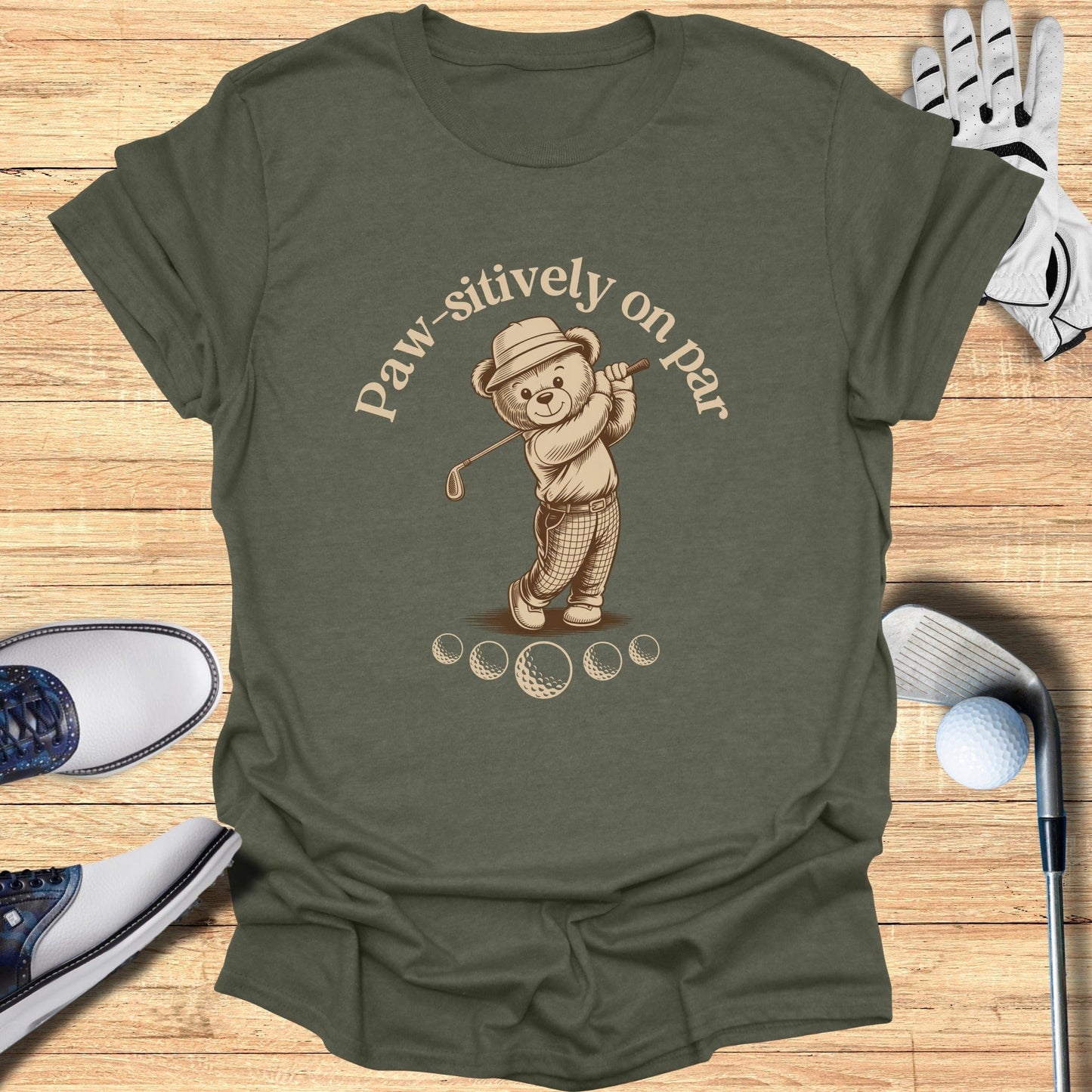 Paw-sitively On Par T-Shirt - Funny Golf Tee by Swing Epic