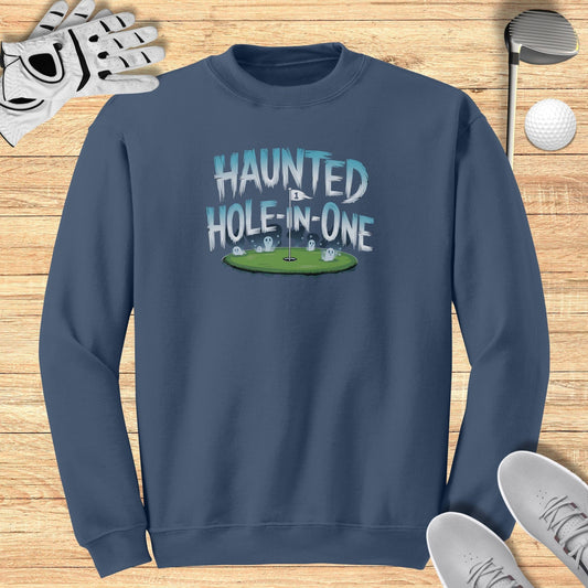 Haunted Hole In One Sweatshirt - Funny Golf Tee by Swing Epic