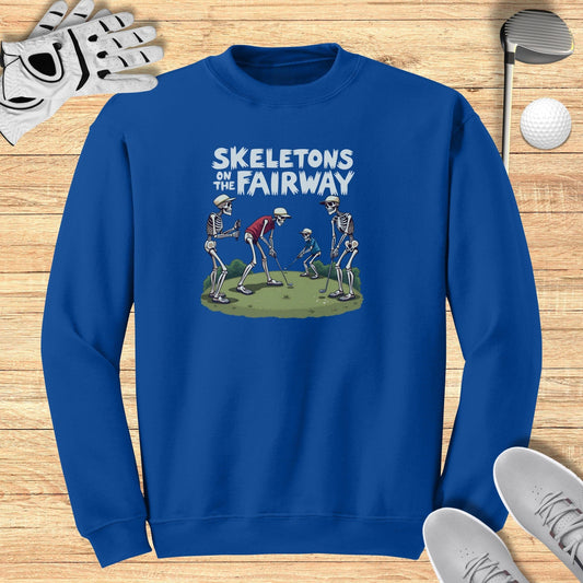 Skeletons on the Fairway Sweatshirt - Funny Golf Tee by Swing Epic
