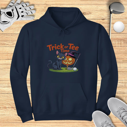 Trick or Tee Time Hoodie - Funny Golf Tee by Swing Epic