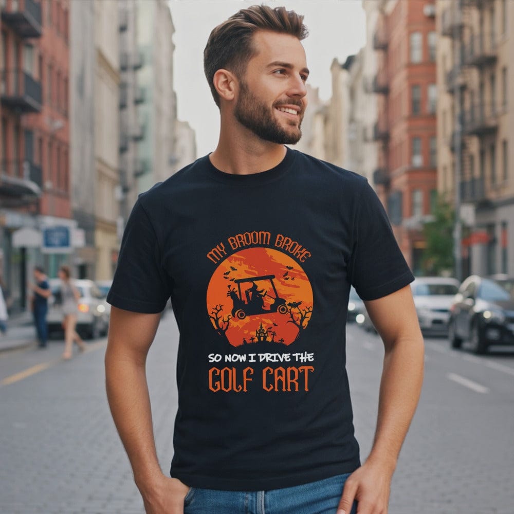 My Broom Broke, Now I Drive T-Shirt - Funny Golf Tee by Swing Epic