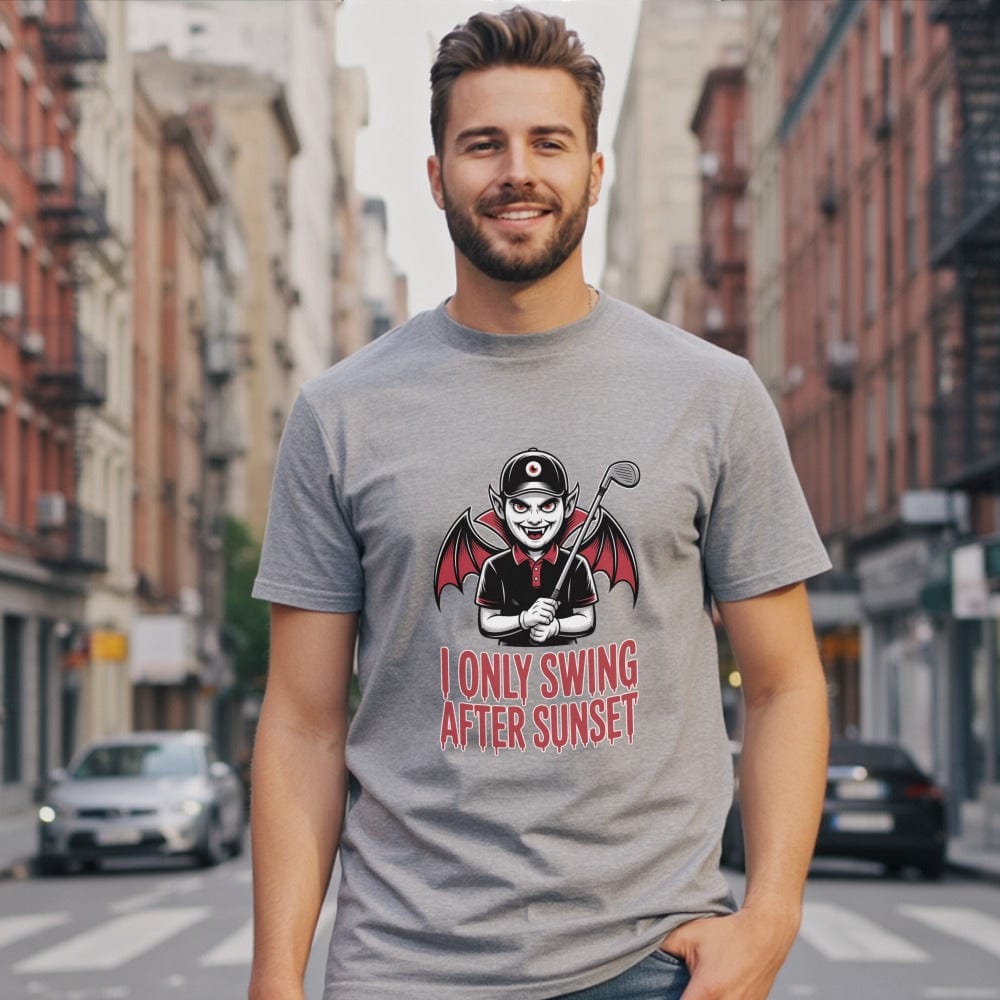 Swing After Sunset T-Shirt - Funny Golf Tee by Swing Epic