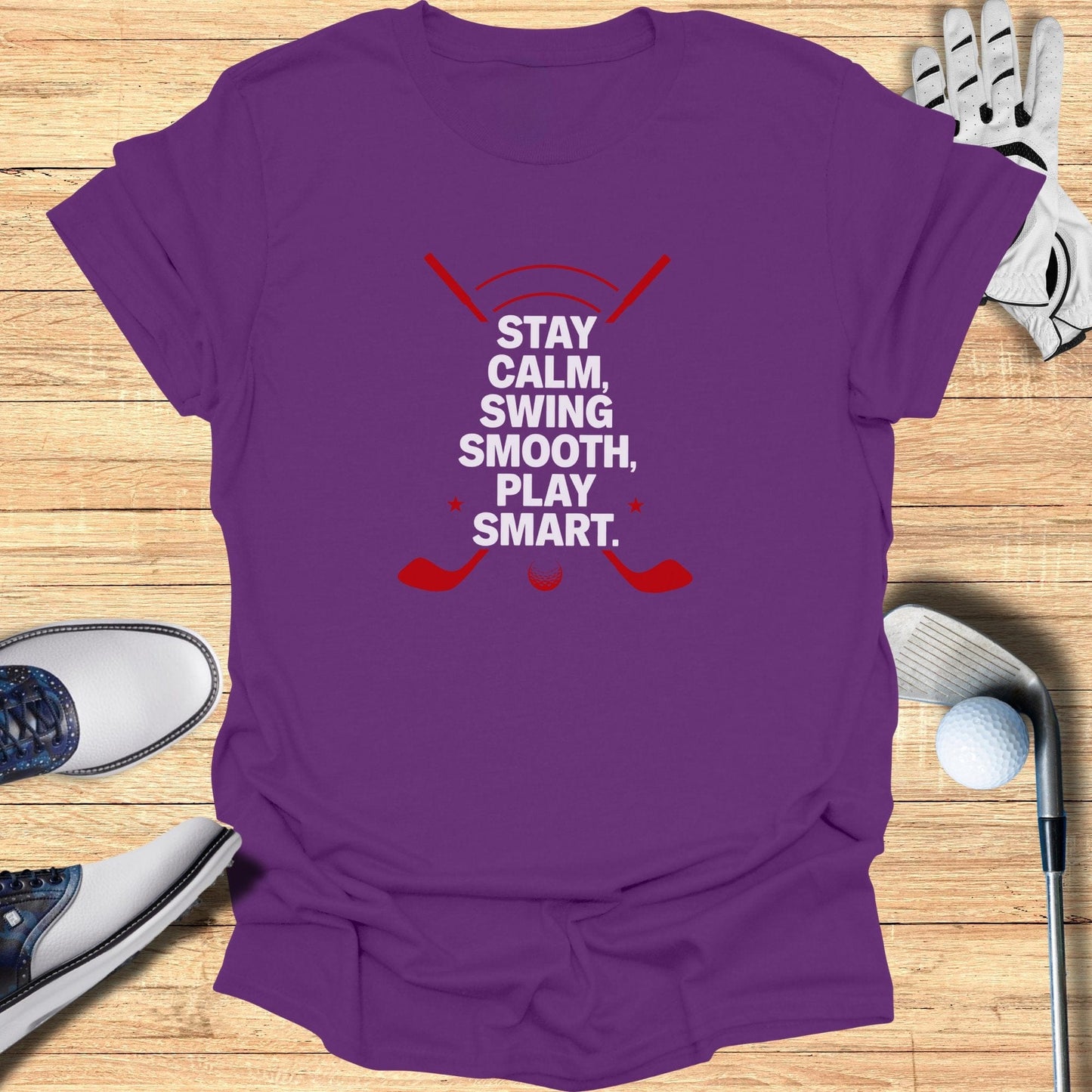 Stay Calm Swing Smooth T-Shirt - Funny Golf Tee by Swing Epic