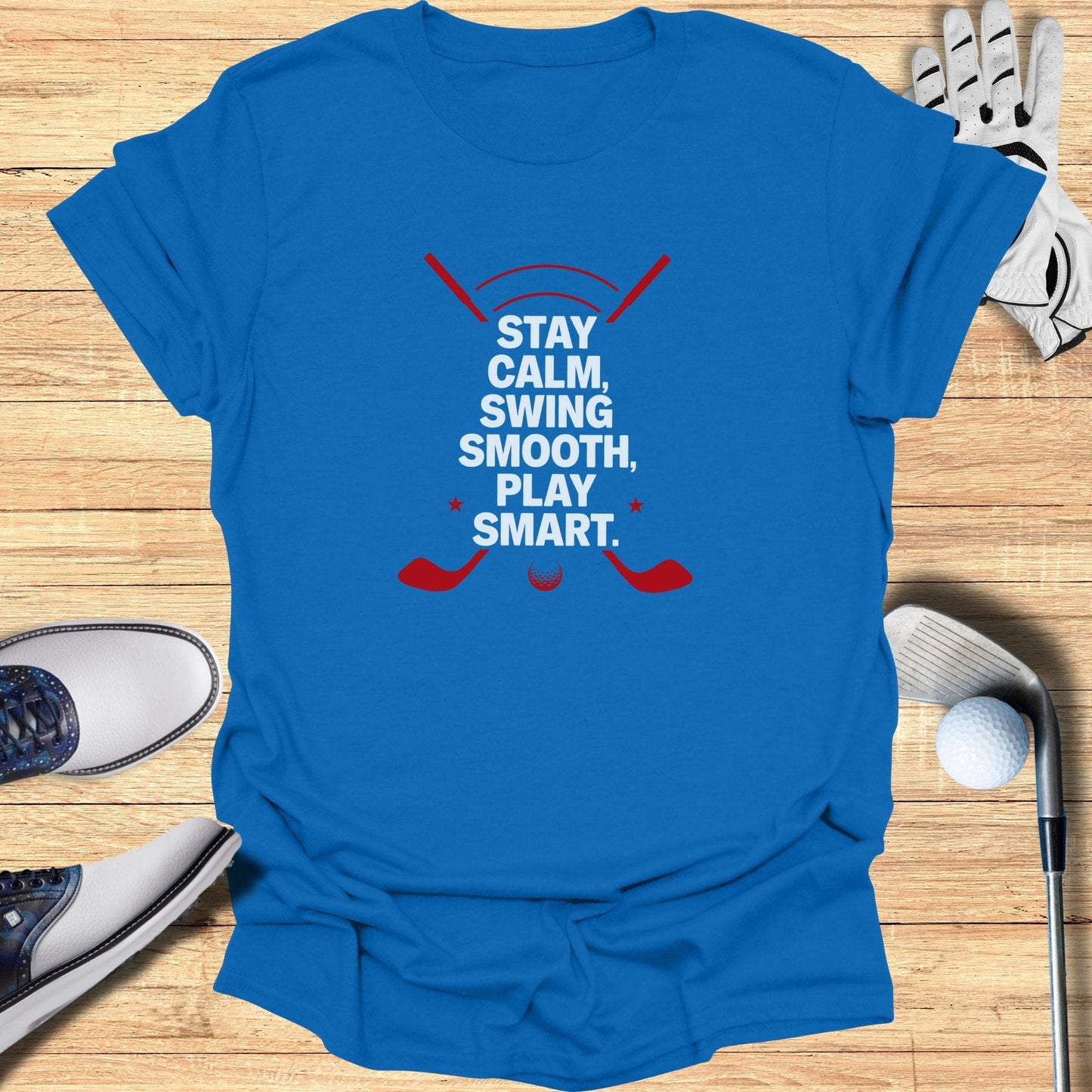 Stay Calm Swing Smooth T-Shirt - Funny Golf Tee by Swing Epic