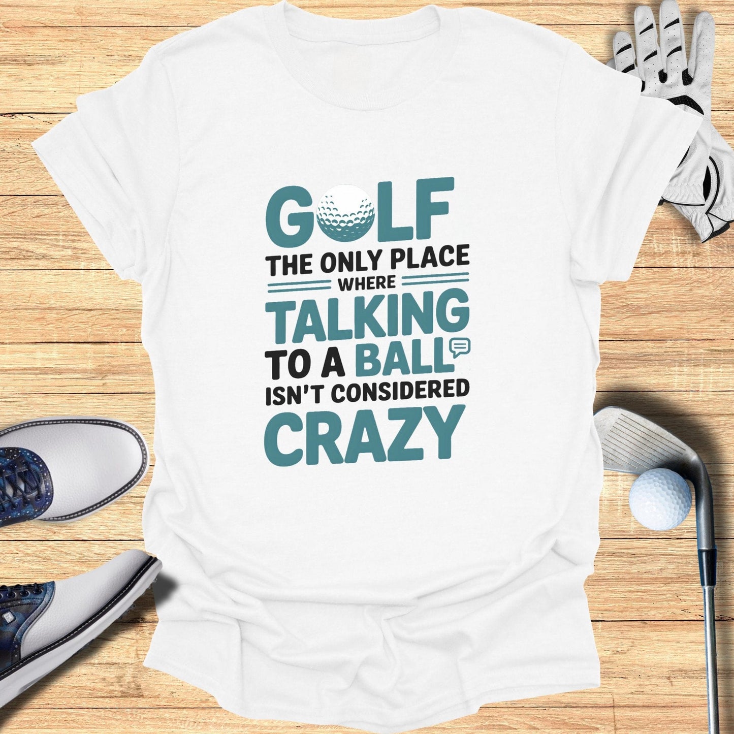 Talk to the Ball T-Shirt - Funny Golf Tee by Swing Epic
