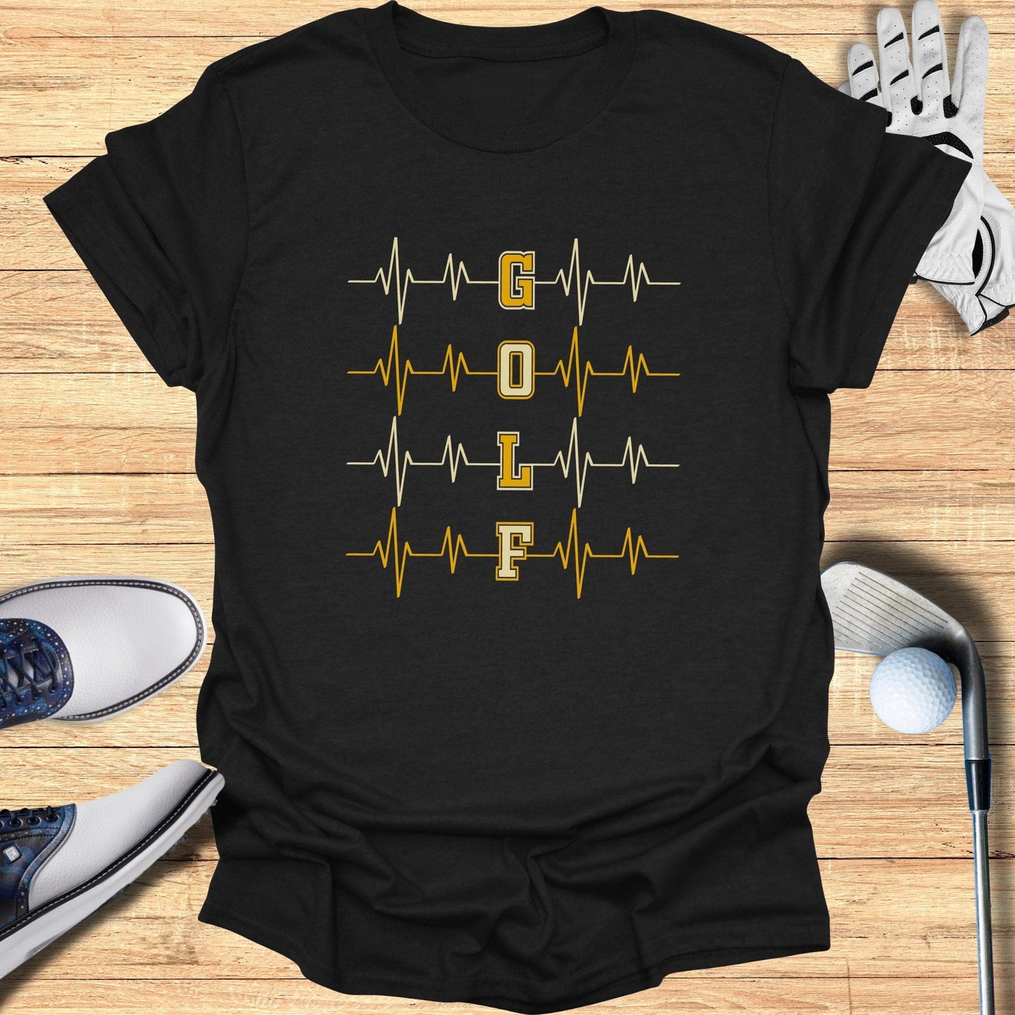 Golf Heartbeat T-Shirt - Funny Golf Tee by Swing Epic