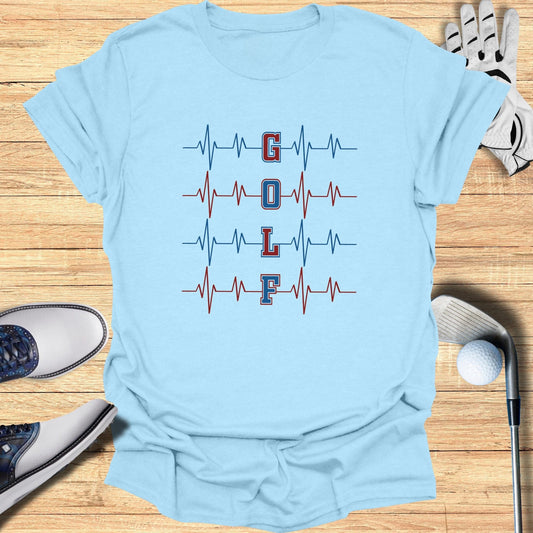 Golf Heartbeat T-Shirt - Funny Golf Tee by Swing Epic