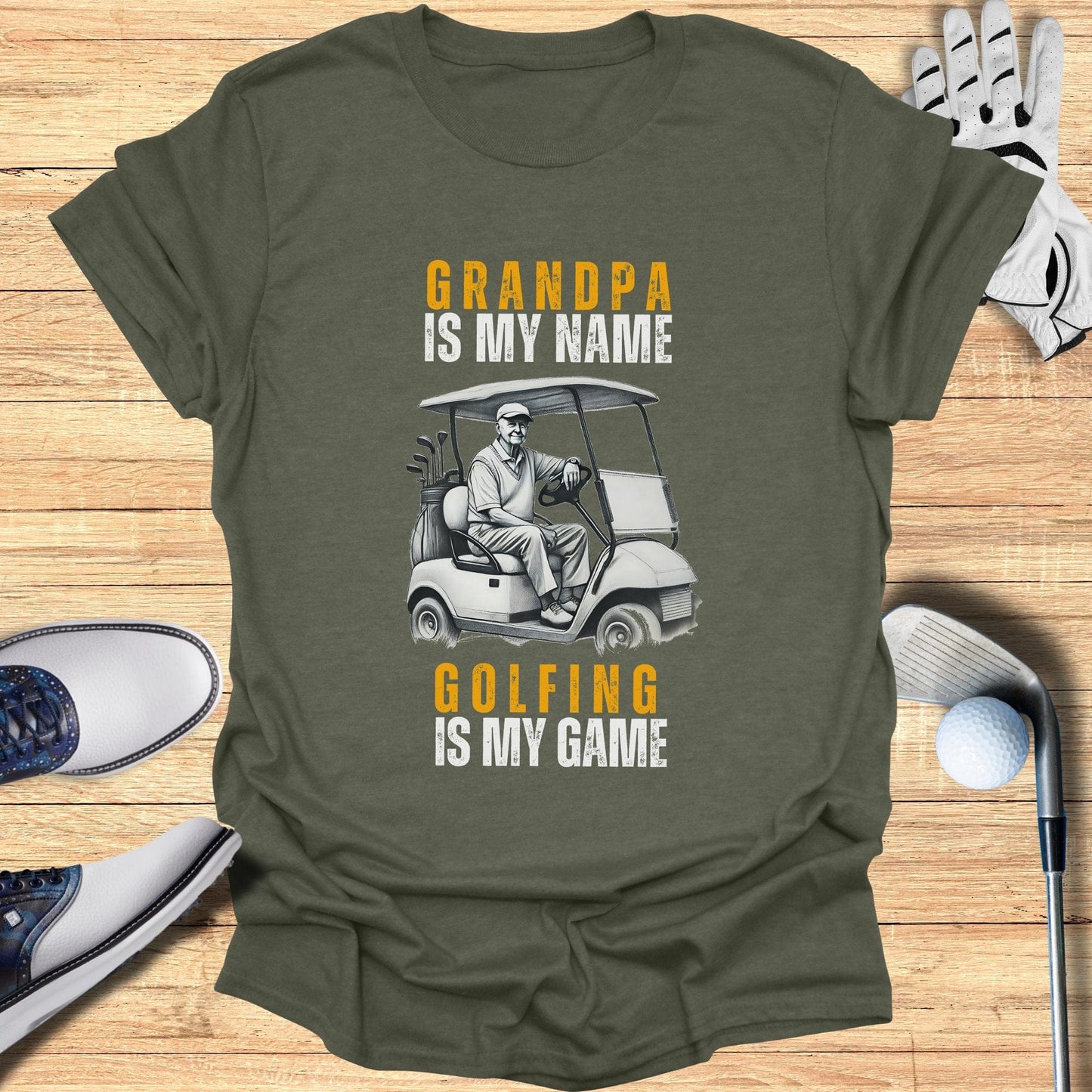 Grandpa Is My Name T-Shirt - Funny Golf Tee by Swing Epic