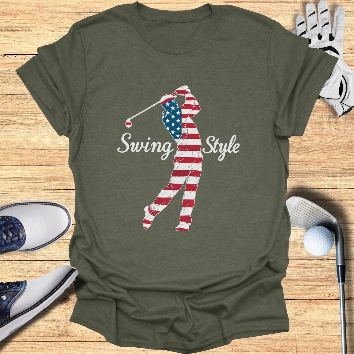 Swing Style Patriotic T-Shirt - Funny Golf Tee by Swing Epic