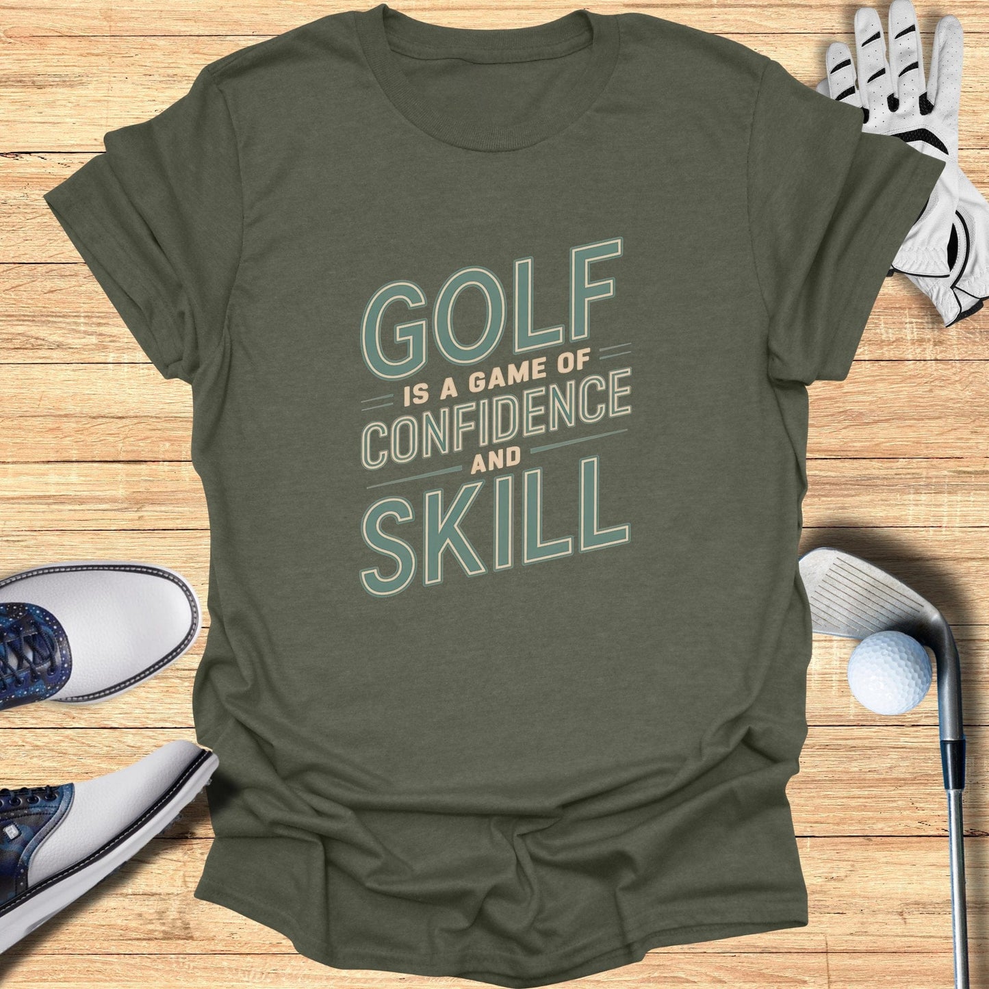 Golf Is A Game Of Confidence T-Shirt - Funny Golf Tee by Swing Epic