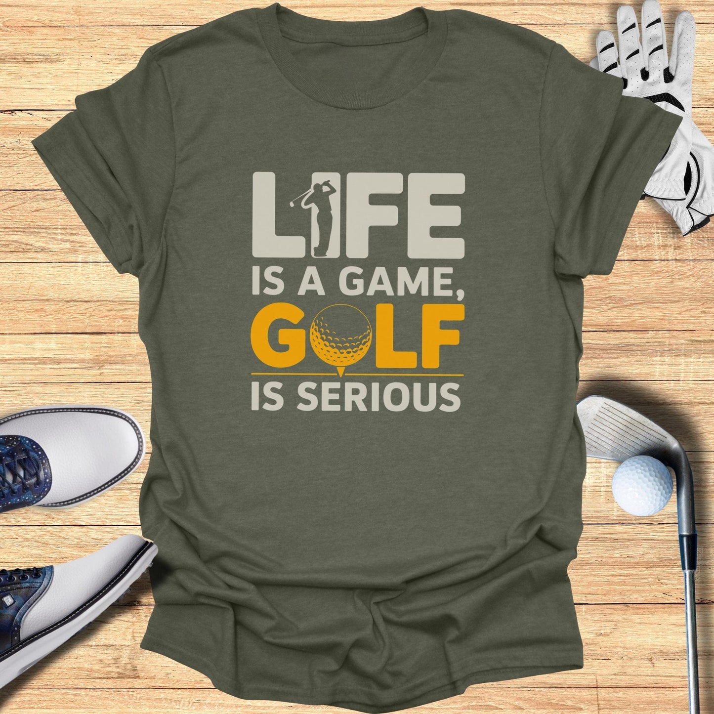 Life Is A Game Golf Is Serious T-Shirt - Funny Golf Tee by Swing Epic