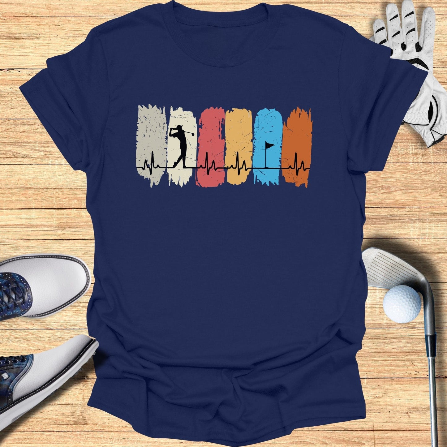 Golfing Heartbeat T-Shirt - Funny Golf Tee by Swing Epic