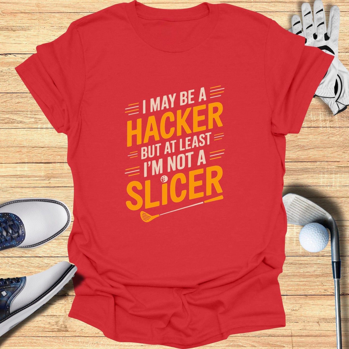 I May Be A Hacker - Funny Golf Tee by Swing Epic