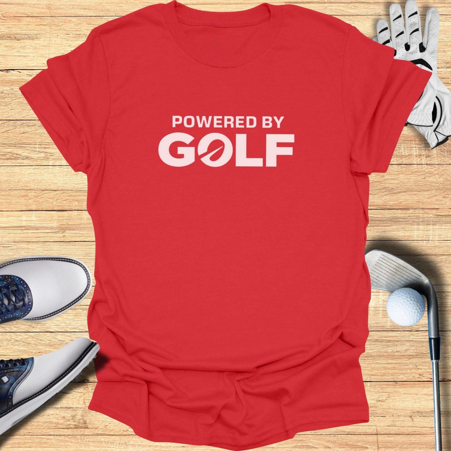 Powered by Golf T-Shirt - Funny Golf Tee by Swing Epic