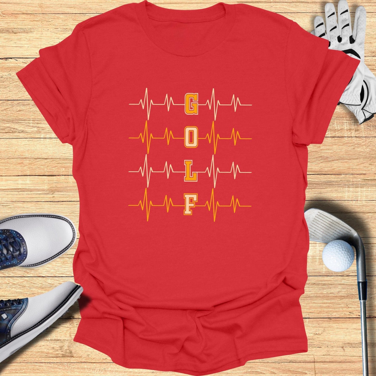 Golf Heartbeat T-Shirt - Funny Golf Tee by Swing Epic