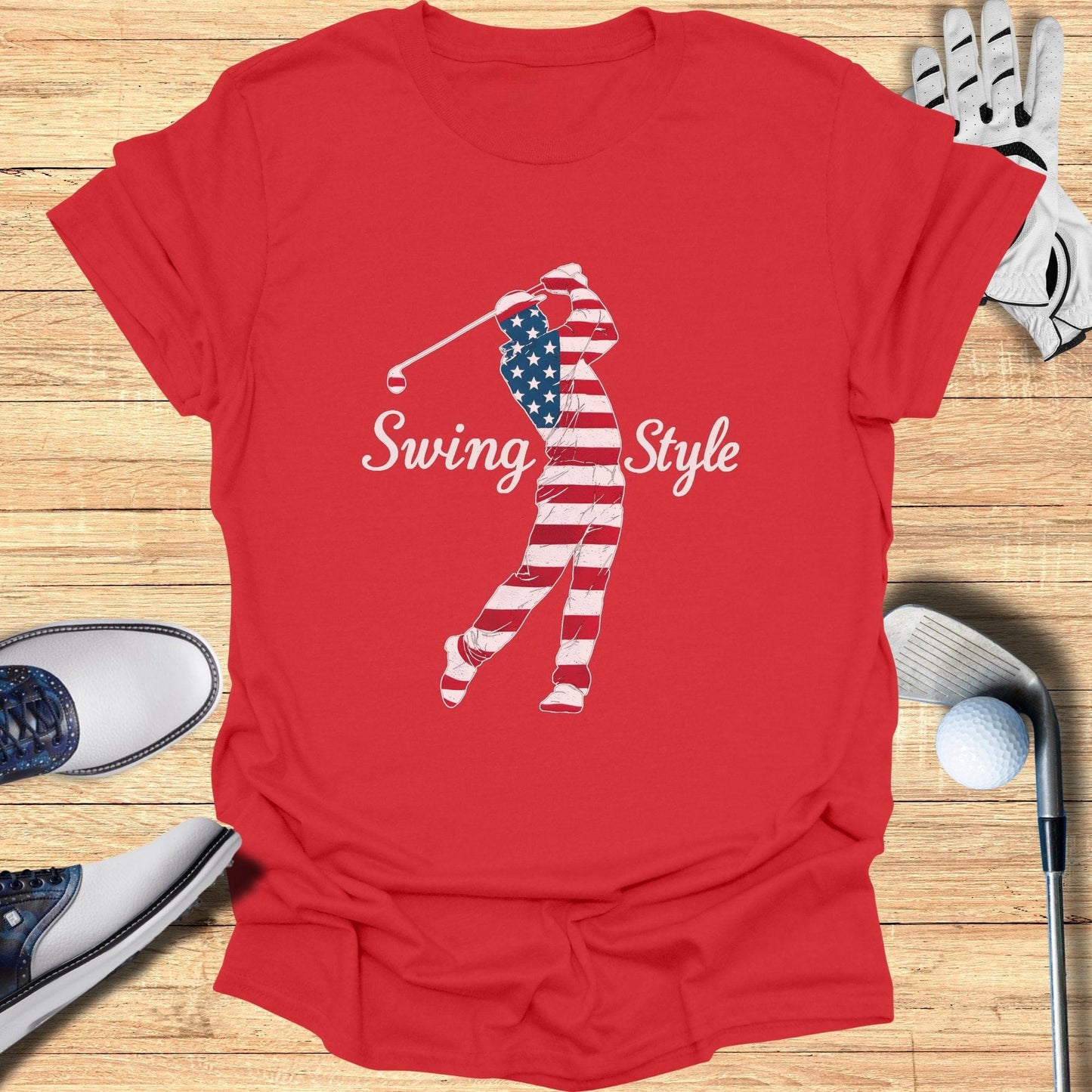 Swing Style Patriotic T-Shirt - Funny Golf Tee by Swing Epic