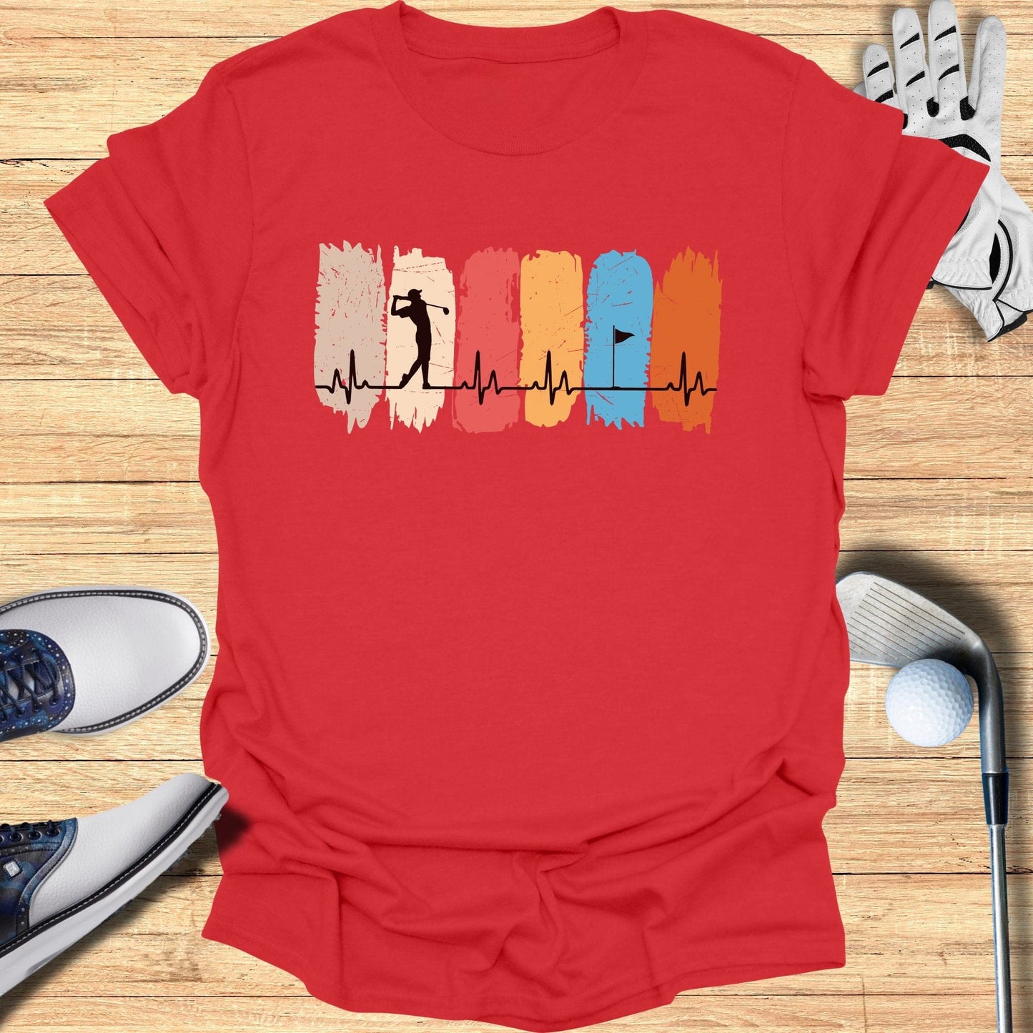 Golfing Heartbeat T-Shirt - Funny Golf Tee by Swing Epic