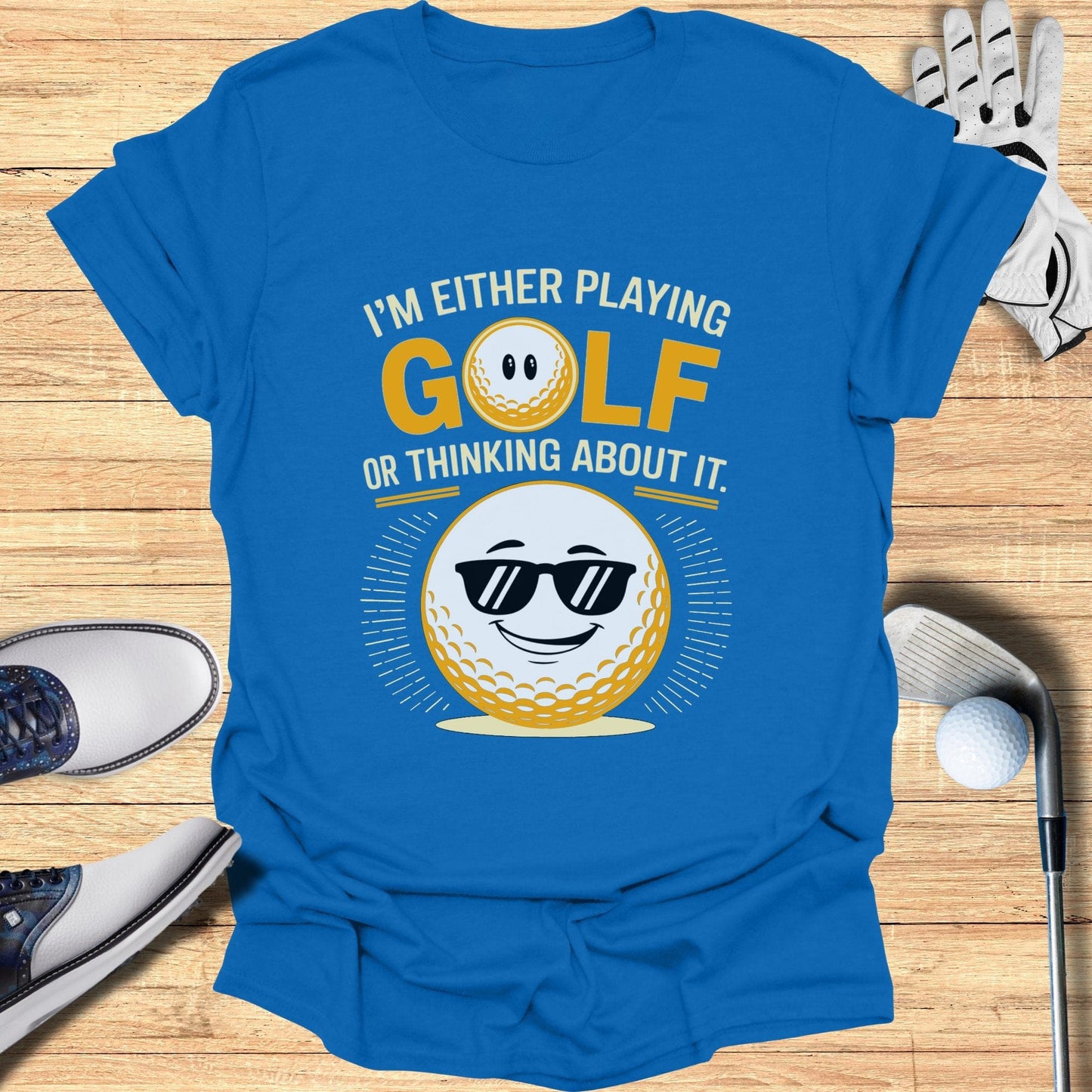 Playing Golf Or Thinking T-Shirt - Funny Golf Tee by Swing Epic