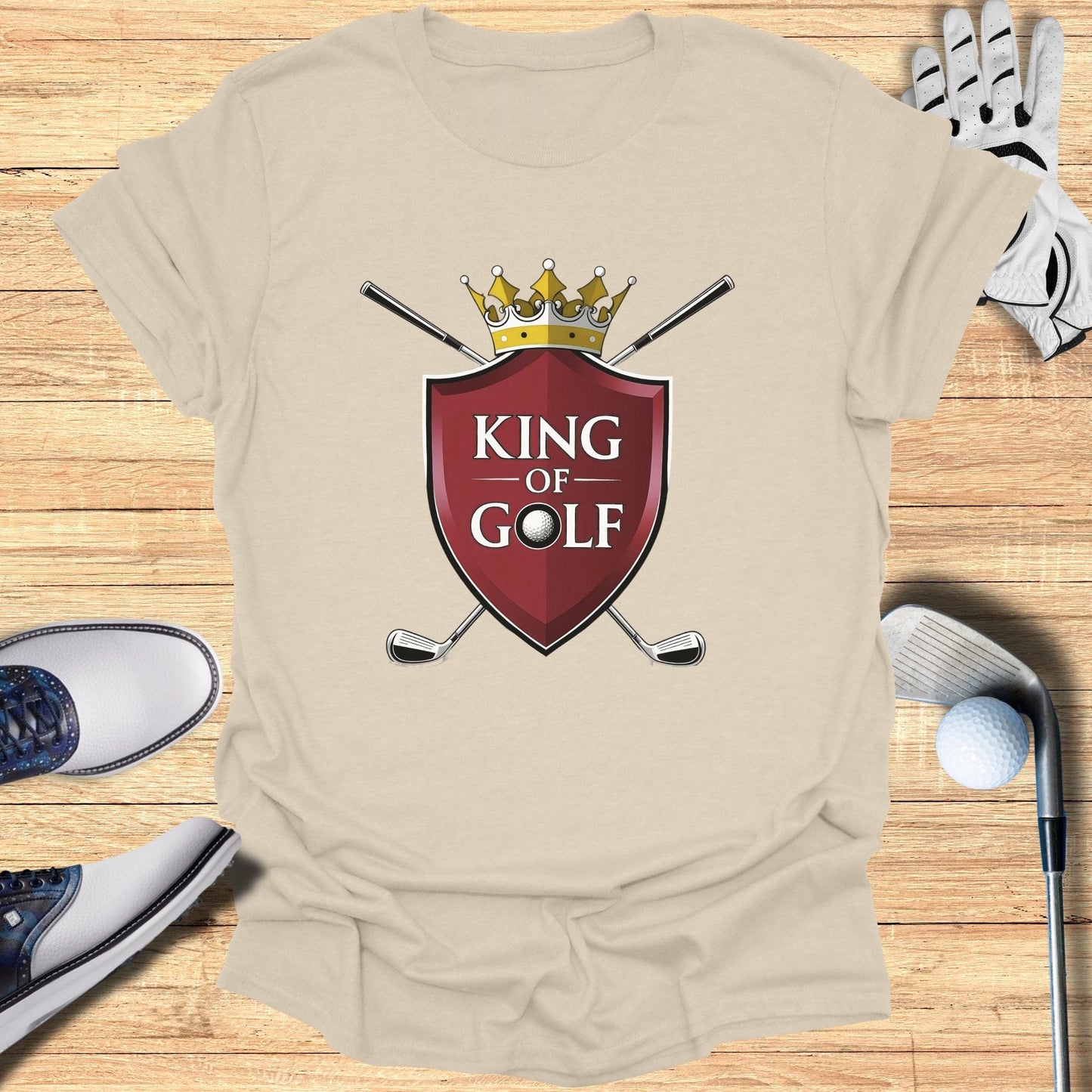 King Of Golf Shield T-Shirt - Funny Golf Tee by Swing Epic
