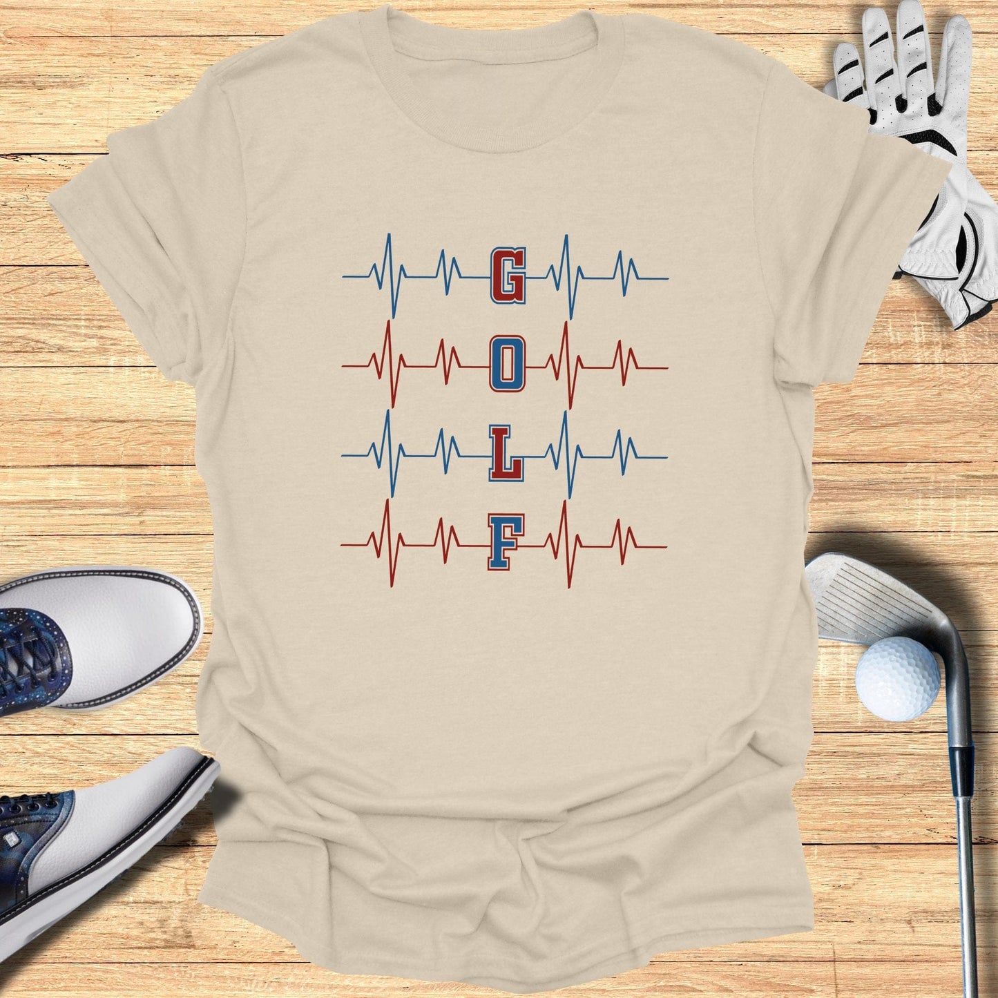 Golf Heartbeat T-Shirt - Funny Golf Tee by Swing Epic