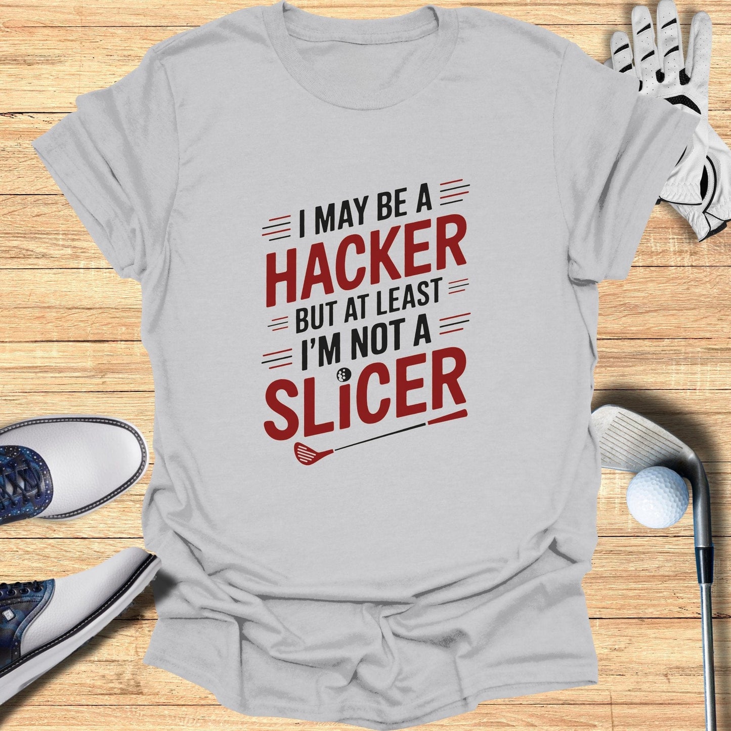 I May Be A Hacker - Funny Golf Tee by Swing Epic