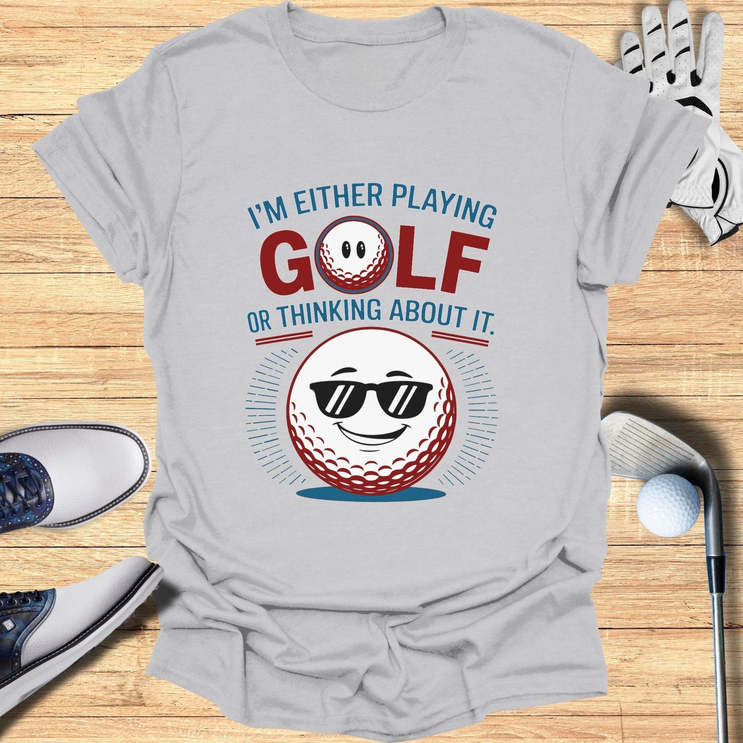 Playing Golf Or Thinking T-Shirt - Funny Golf Tee by Swing Epic
