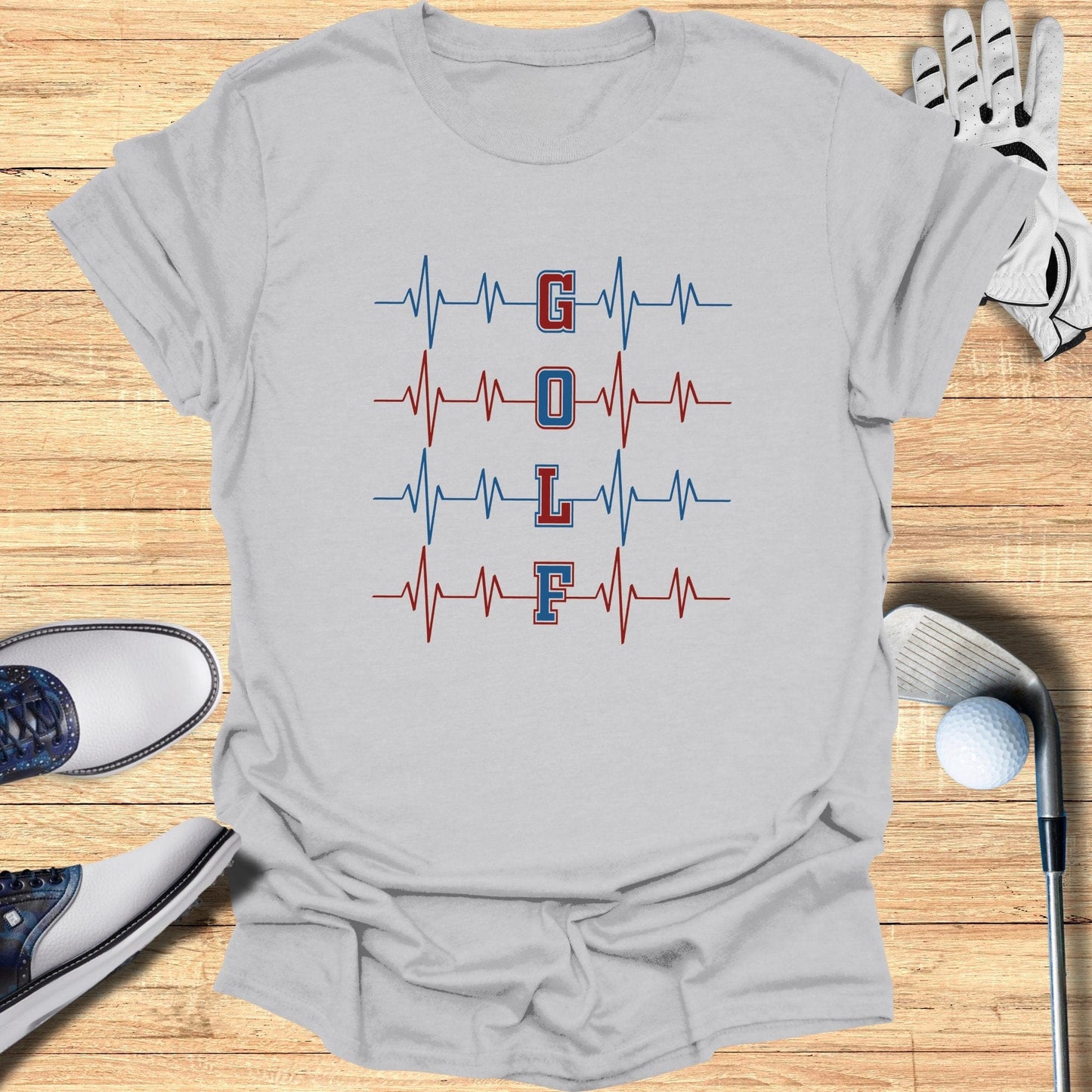 Golf Heartbeat T-Shirt - Funny Golf Tee by Swing Epic