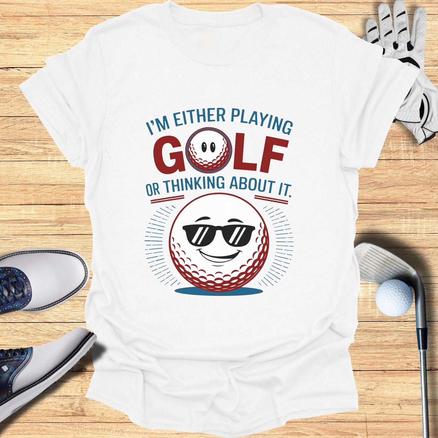 Playing Golf Or Thinking T-Shirt - Funny Golf Tee by Swing Epic