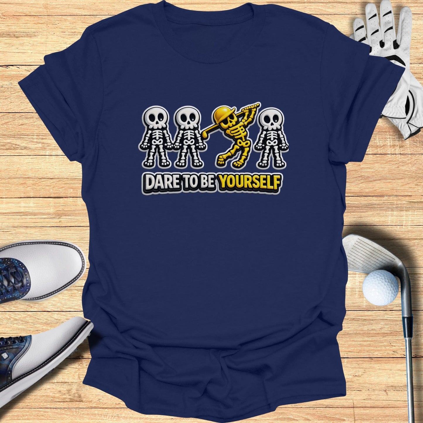 Dare To Be Yourself Skeleton Dab Graphic Shirt
