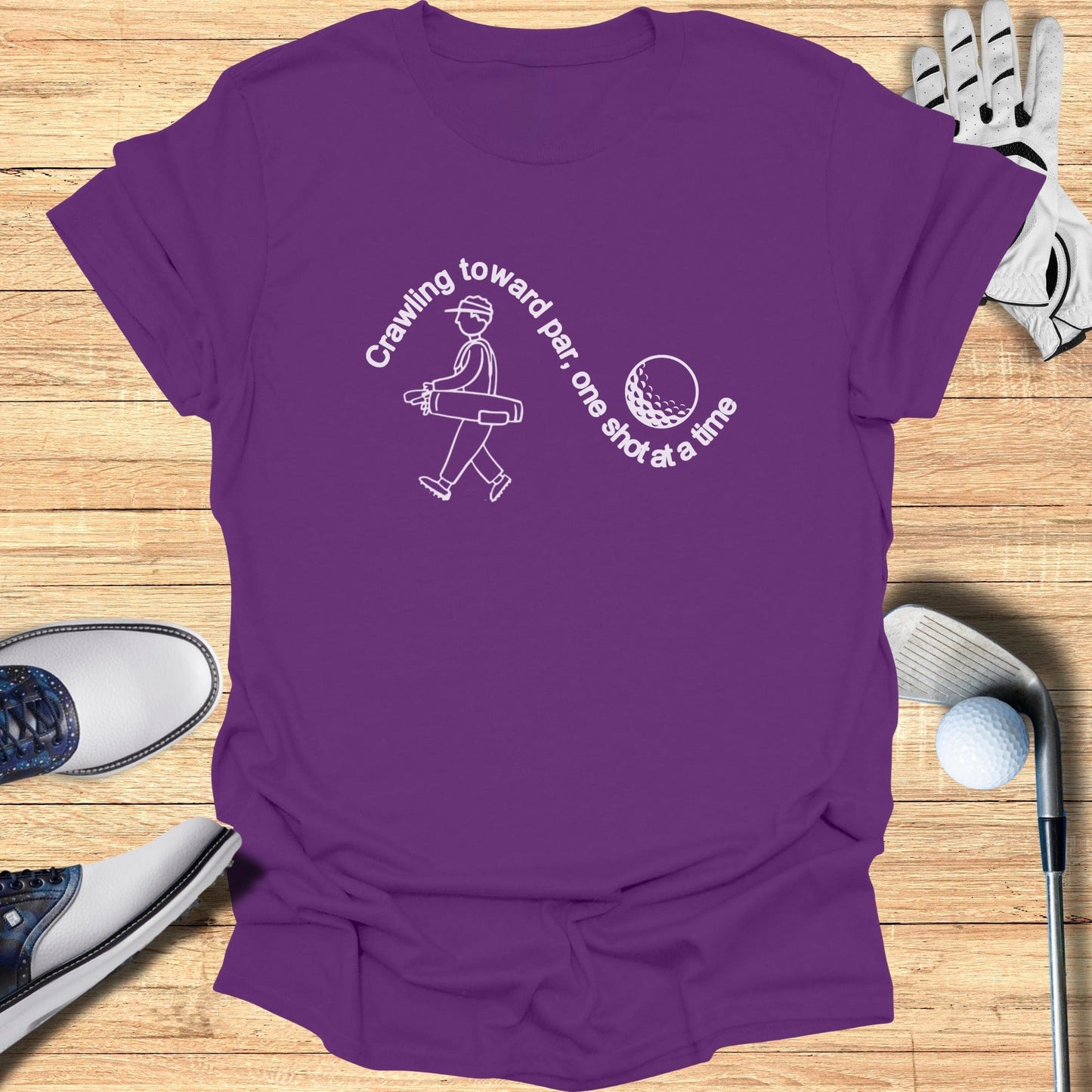 Crawling Toward Par T-Shirt - Funny Golf Tee by Swing Epic