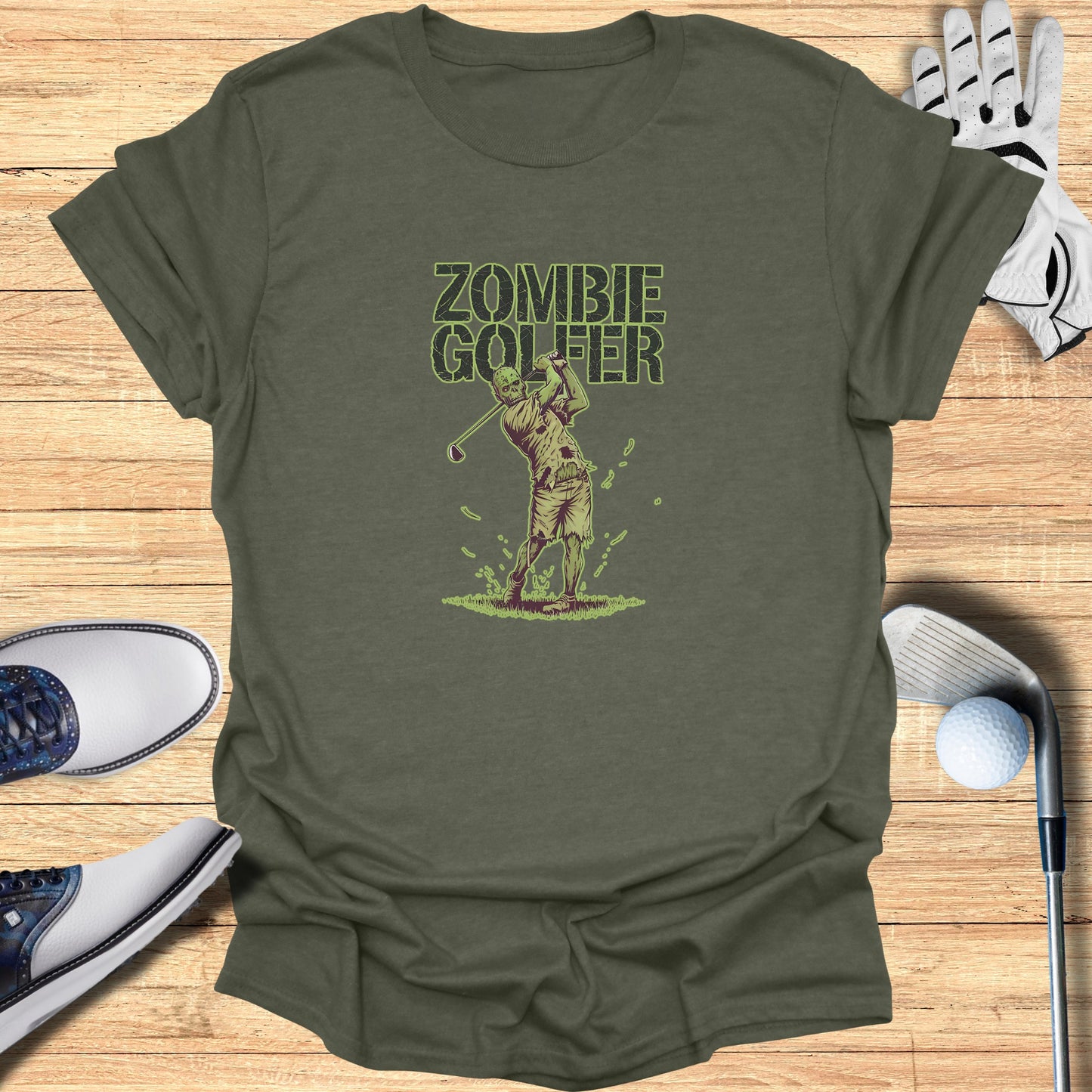 Zombie Golfer Unique Graphic Design T-Shirt product