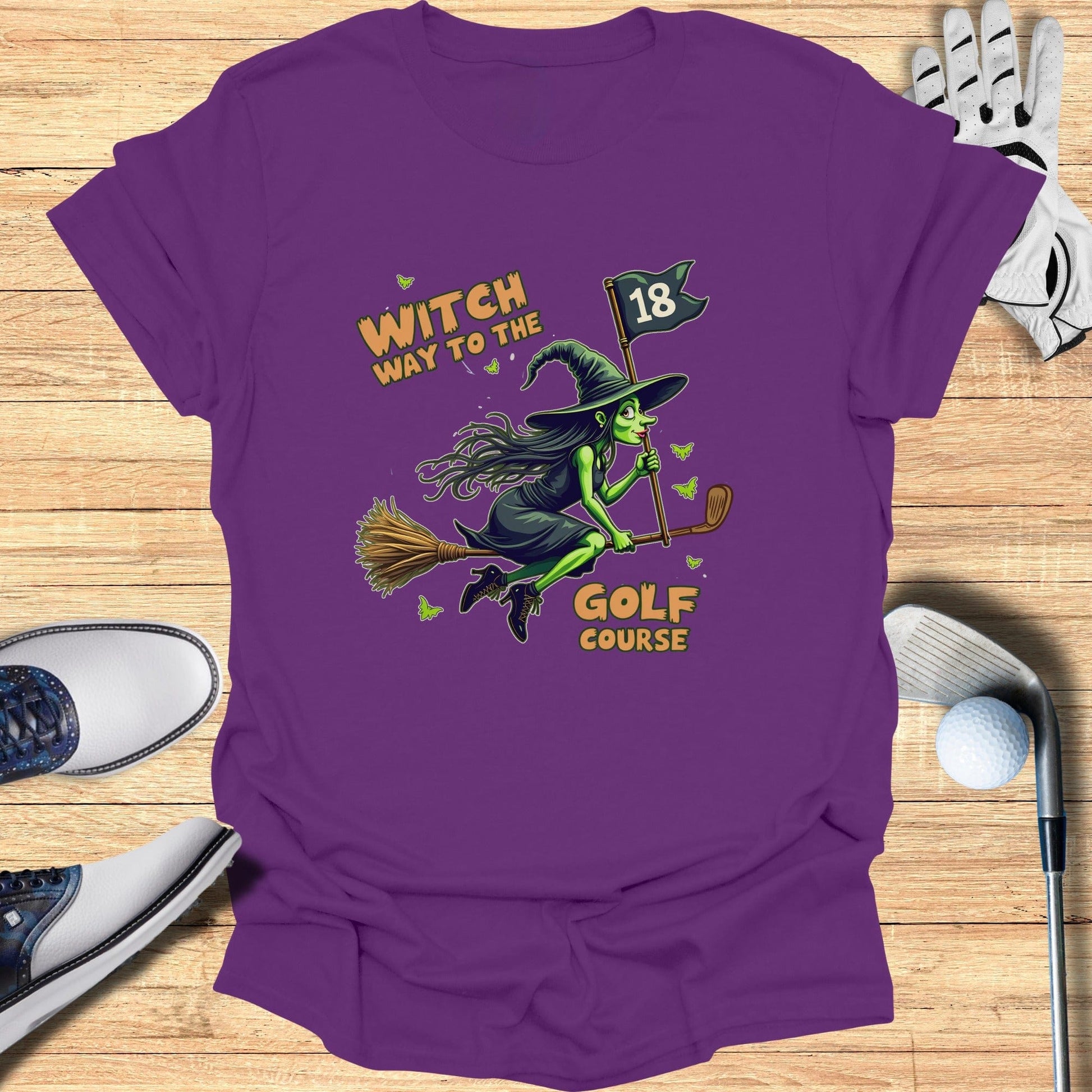 Witch Way to the Course T-Shirt - Funny Golf Tee by Swing Epic