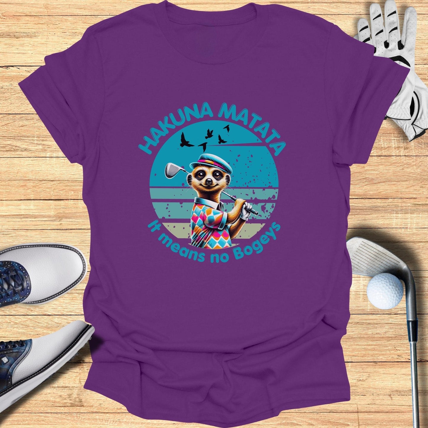 Hakuna Matata It Means No Bogeys T-Shirt - Funny Golf Tee by Swing Epic