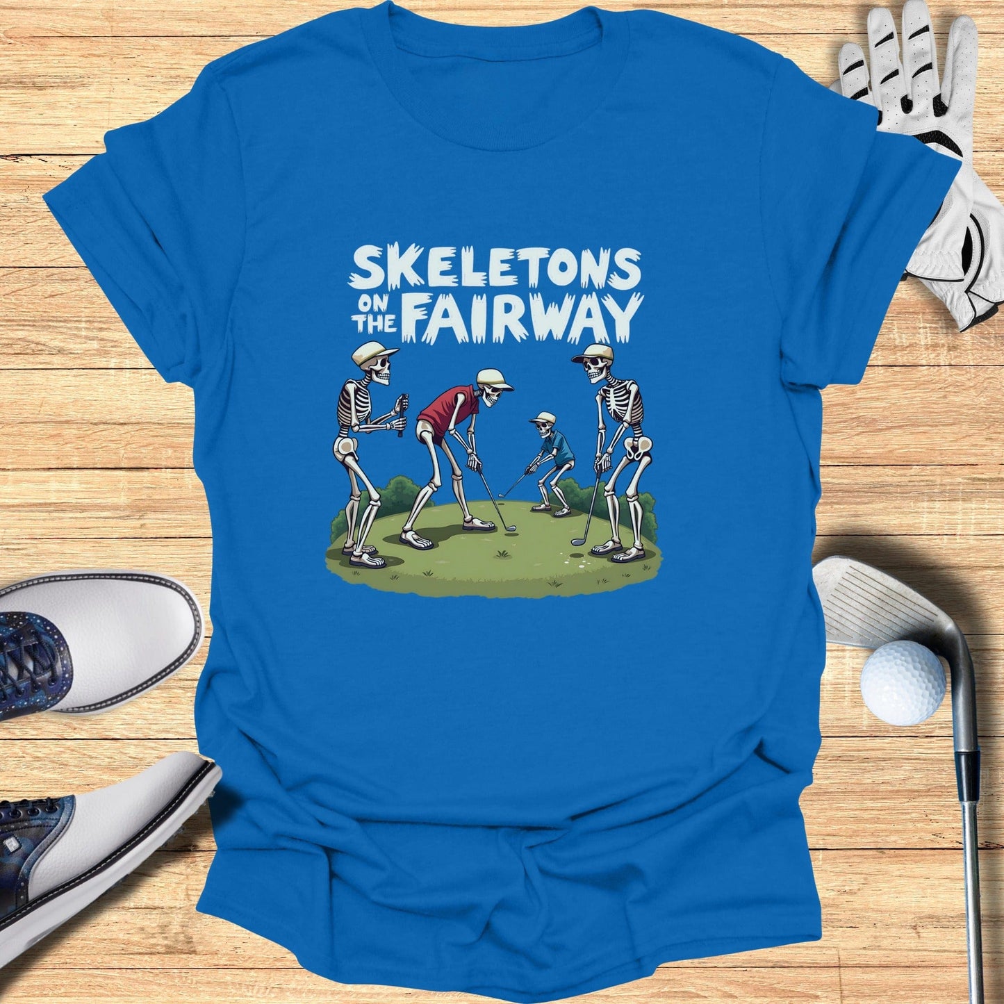 Skeletons on the Fairway T-Shirt - Funny Golf Tee by Swing Epic