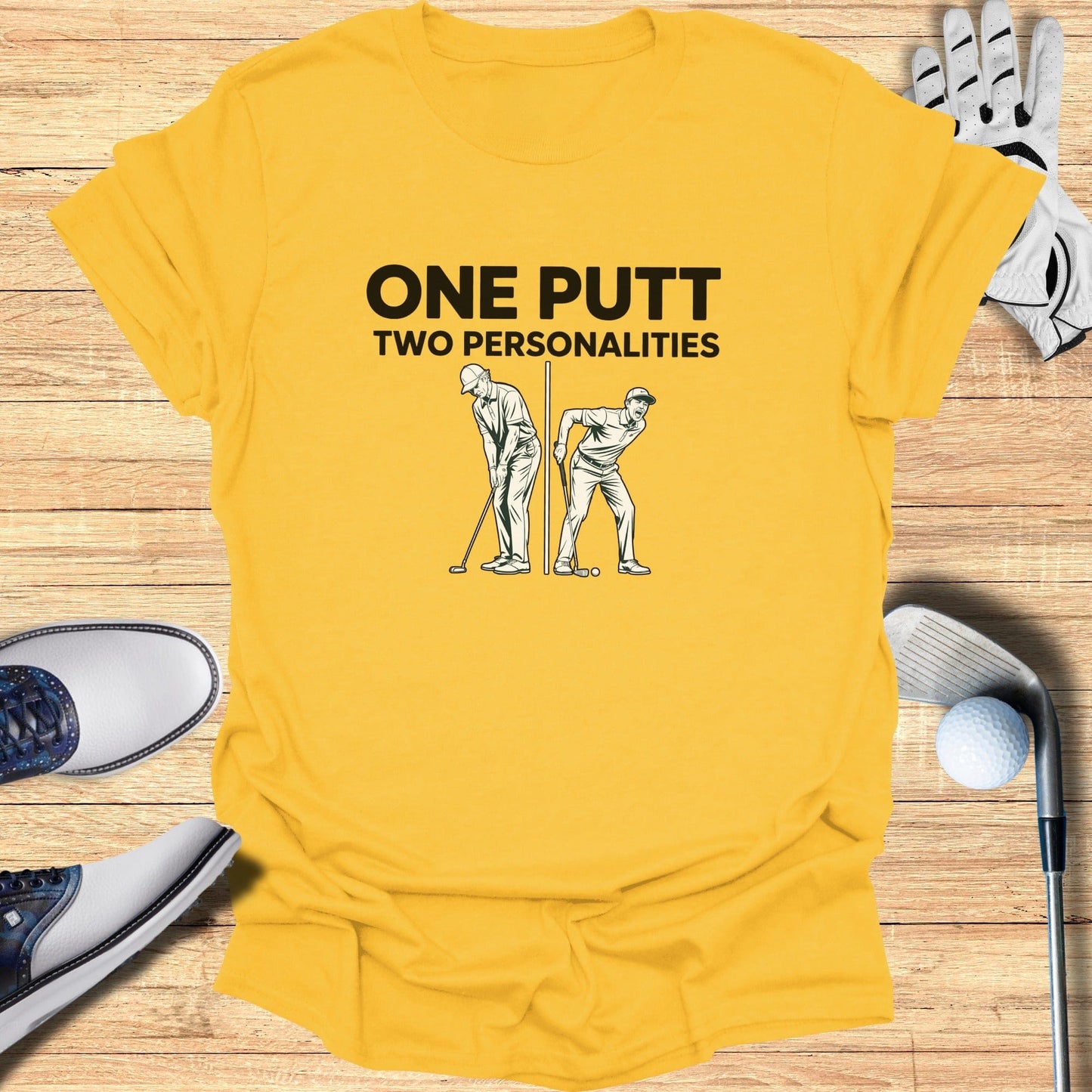 One Putt Two Personalities T-Shirt - Funny Golf Tee by Swing Epic