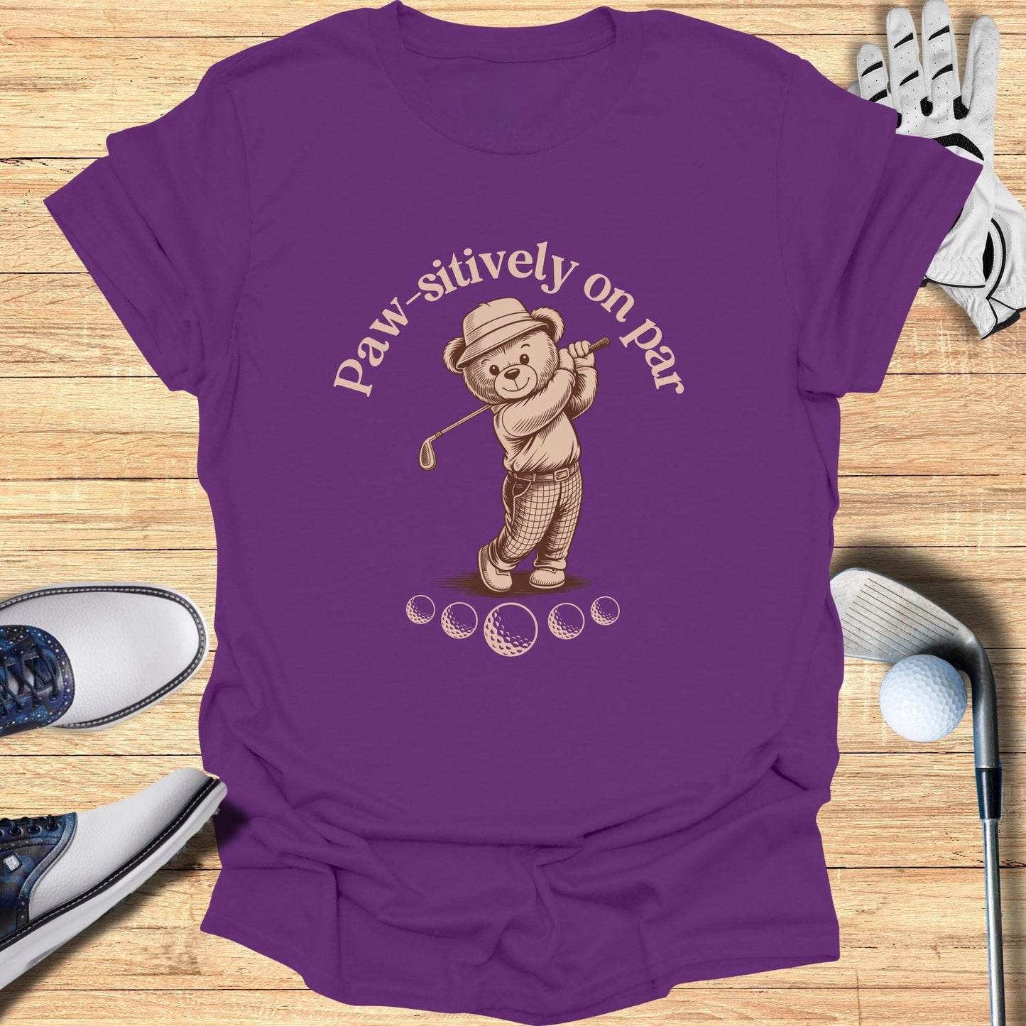 Paw-sitively On Par T-Shirt - Funny Golf Tee by Swing Epic