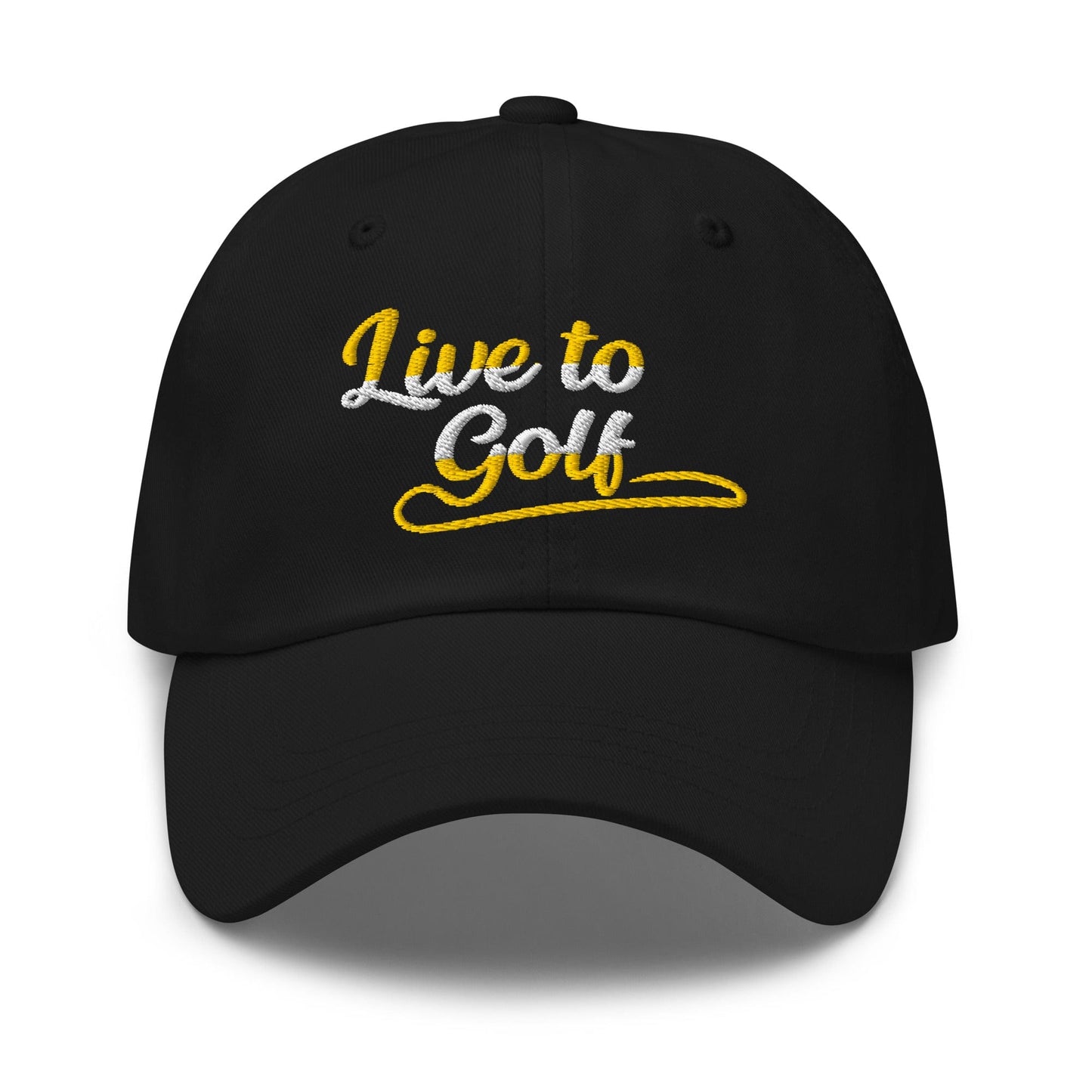 Live to Golf Fun Embroidered Golf Cap - Funny Golf Tee by Swing Epic