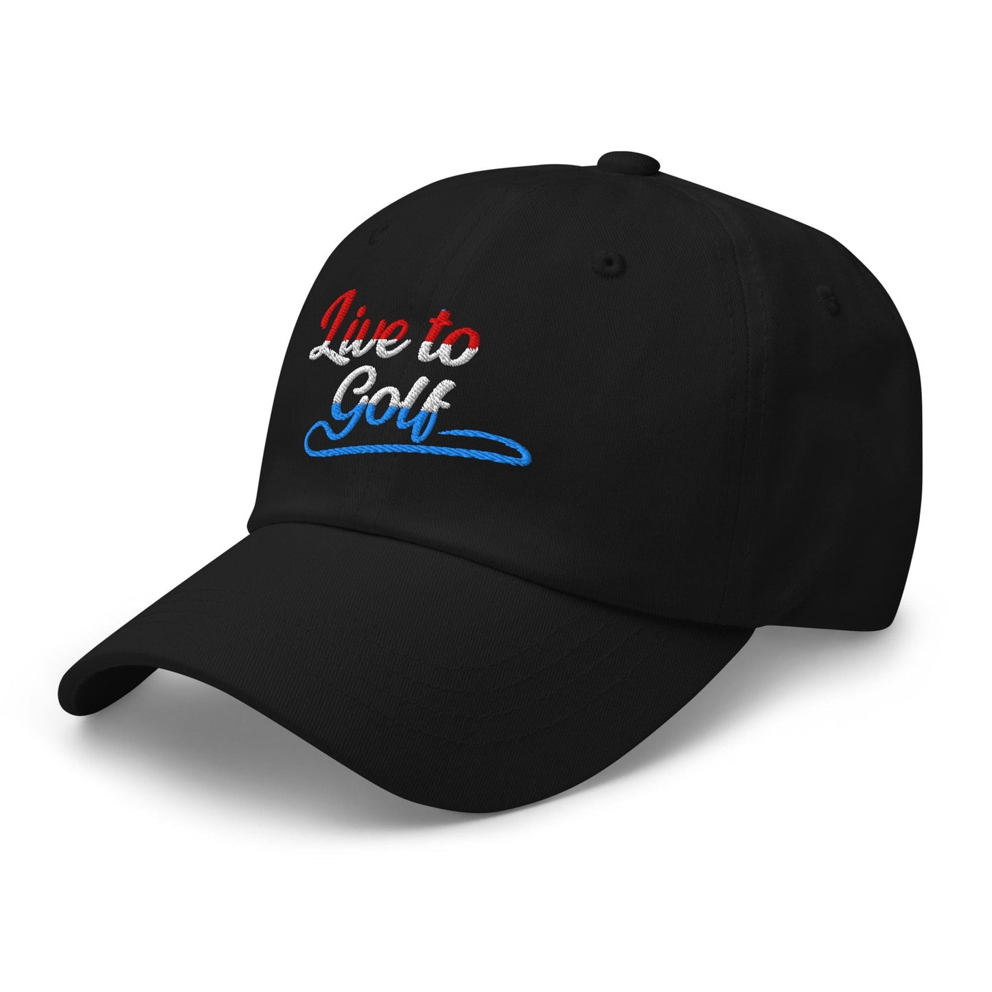 Live to Golf Fun Embroidered Golf Cap - Funny Golf Tee by Swing Epic