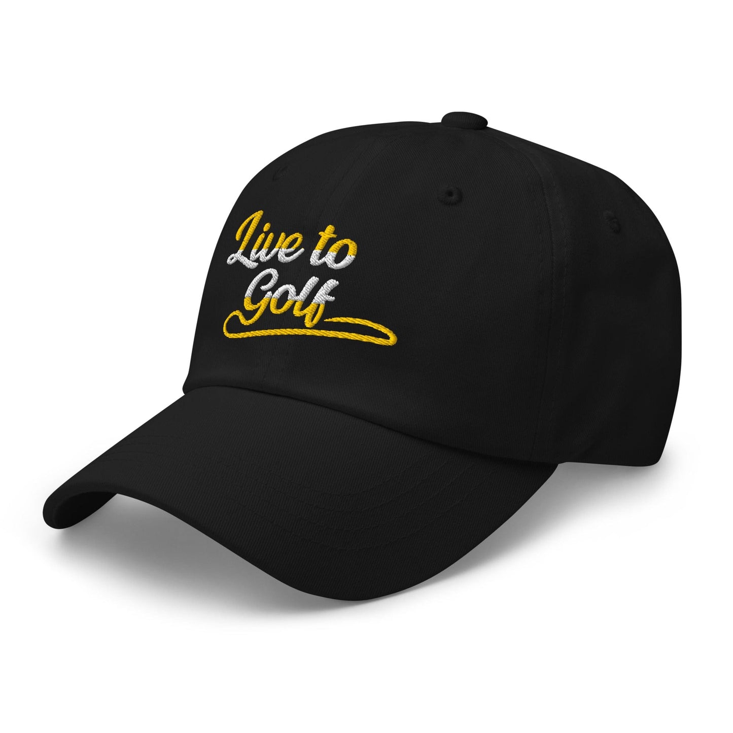 Live to Golf Fun Embroidered Golf Cap - Funny Golf Tee by Swing Epic