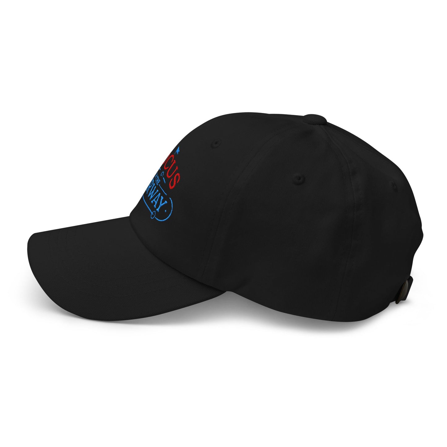 Focus on the Fairway Flag Embroidered Golf Cap - Funny Golf Tee by Swing Epic
