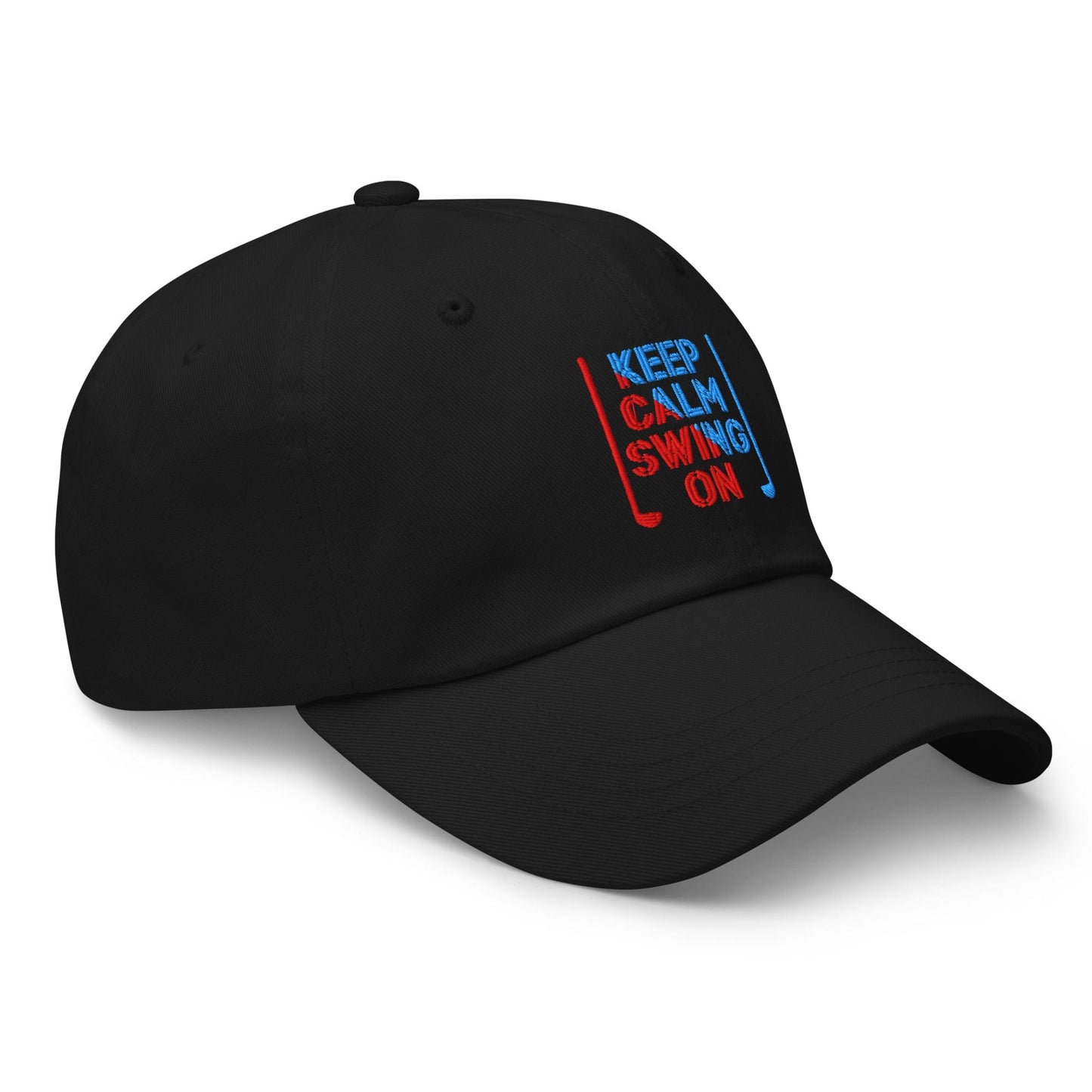 Keep Calm Swing On Embroidered Golf Cap - Funny Golf Tee by Swing Epic