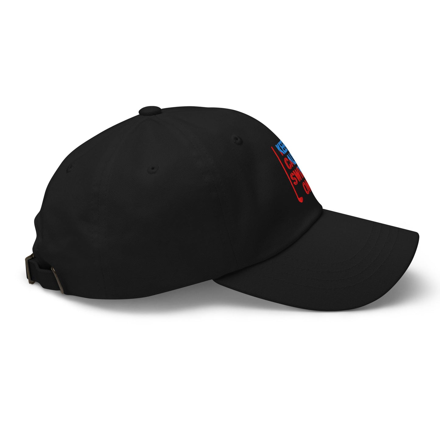 Keep Calm Swing On Embroidered Golf Cap - Funny Golf Tee by Swing Epic