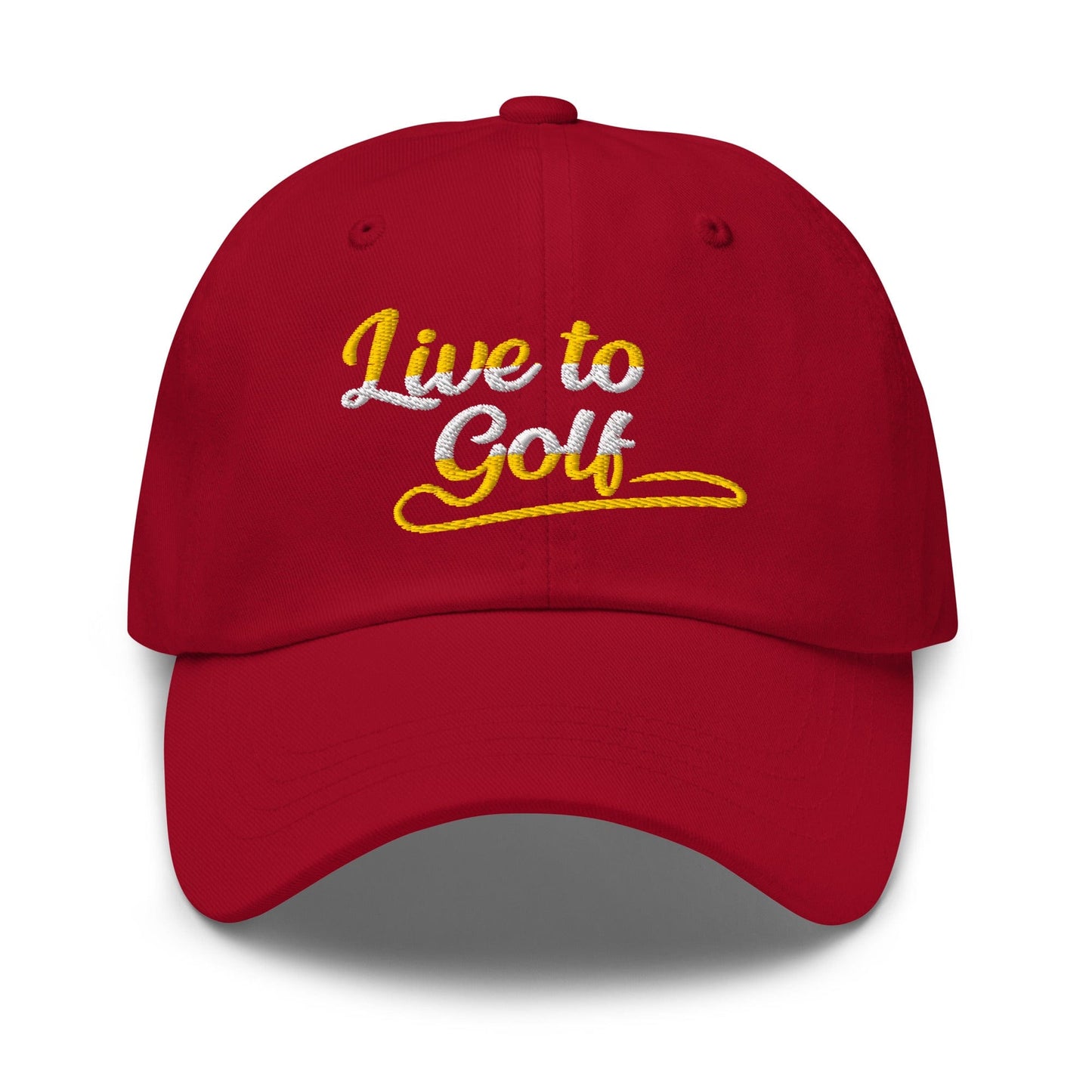 Live to Golf Fun Embroidered Golf Cap - Funny Golf Tee by Swing Epic