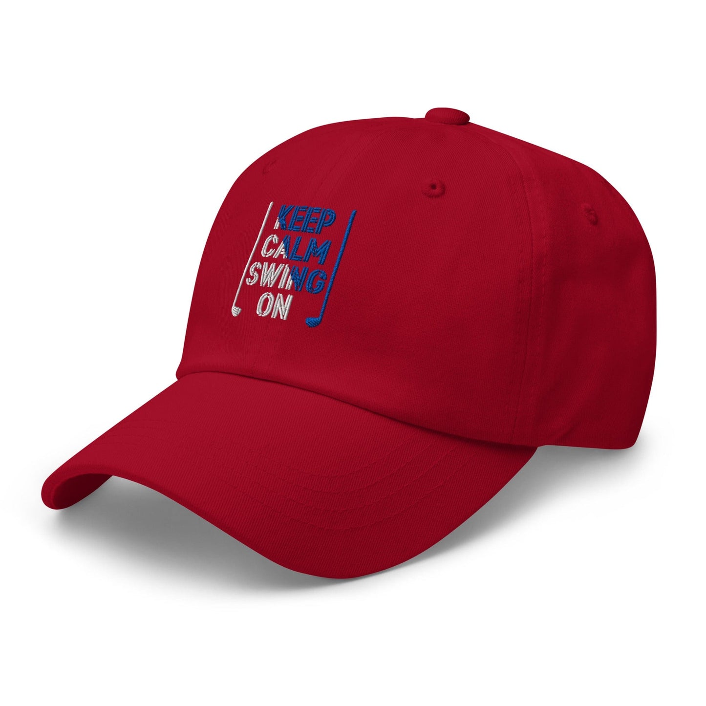 Keep Calm Swing On Embroidered Golf Cap - Funny Golf Tee by Swing Epic