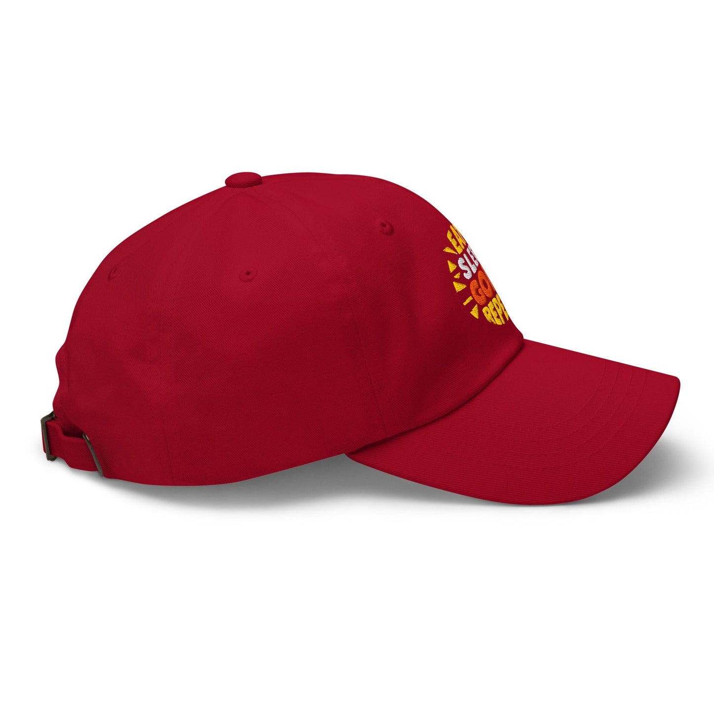 Eat Sleep Golf Repeat Fun Design Embroidered Golf Cap - Funny Golf Tee by Swing Epic