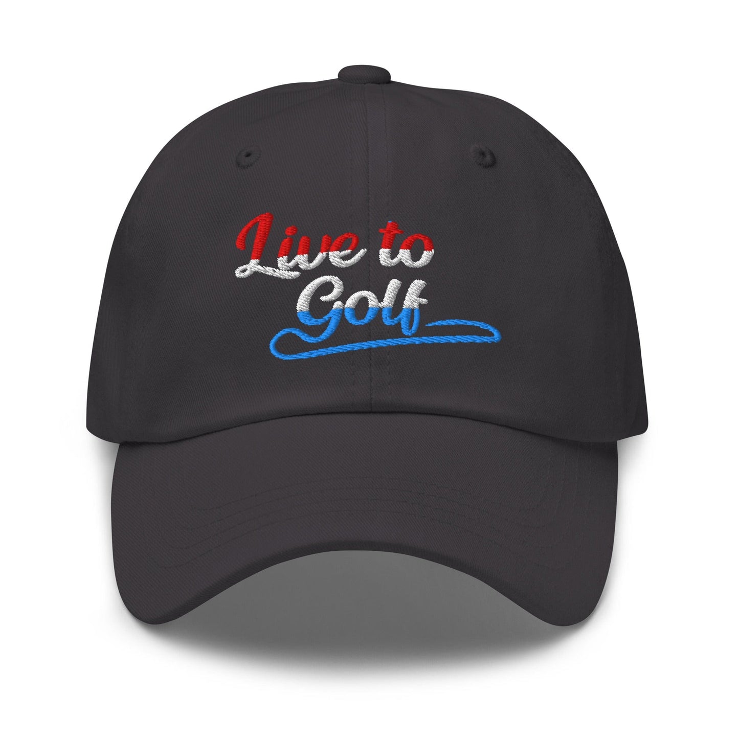 Live to Golf Fun Embroidered Golf Cap - Funny Golf Tee by Swing Epic