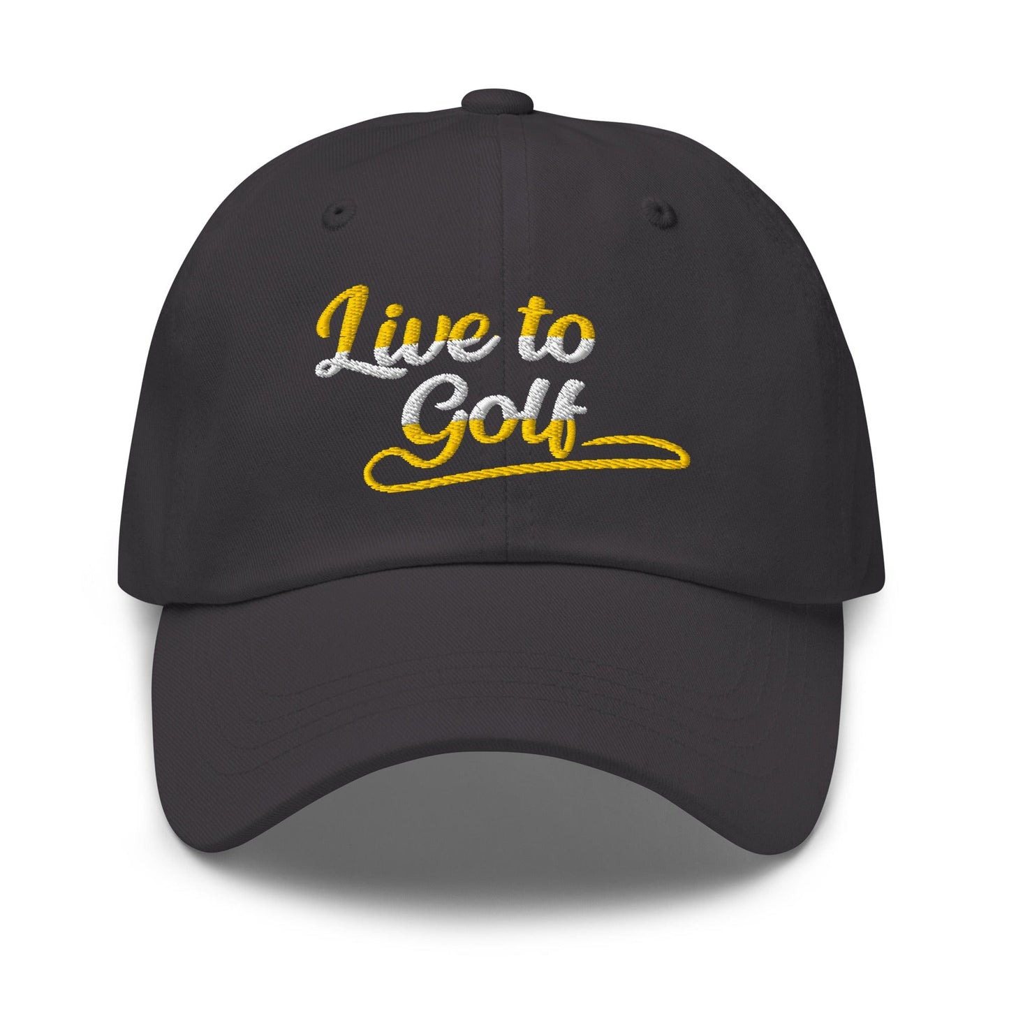 Live to Golf Fun Embroidered Golf Cap - Funny Golf Tee by Swing Epic