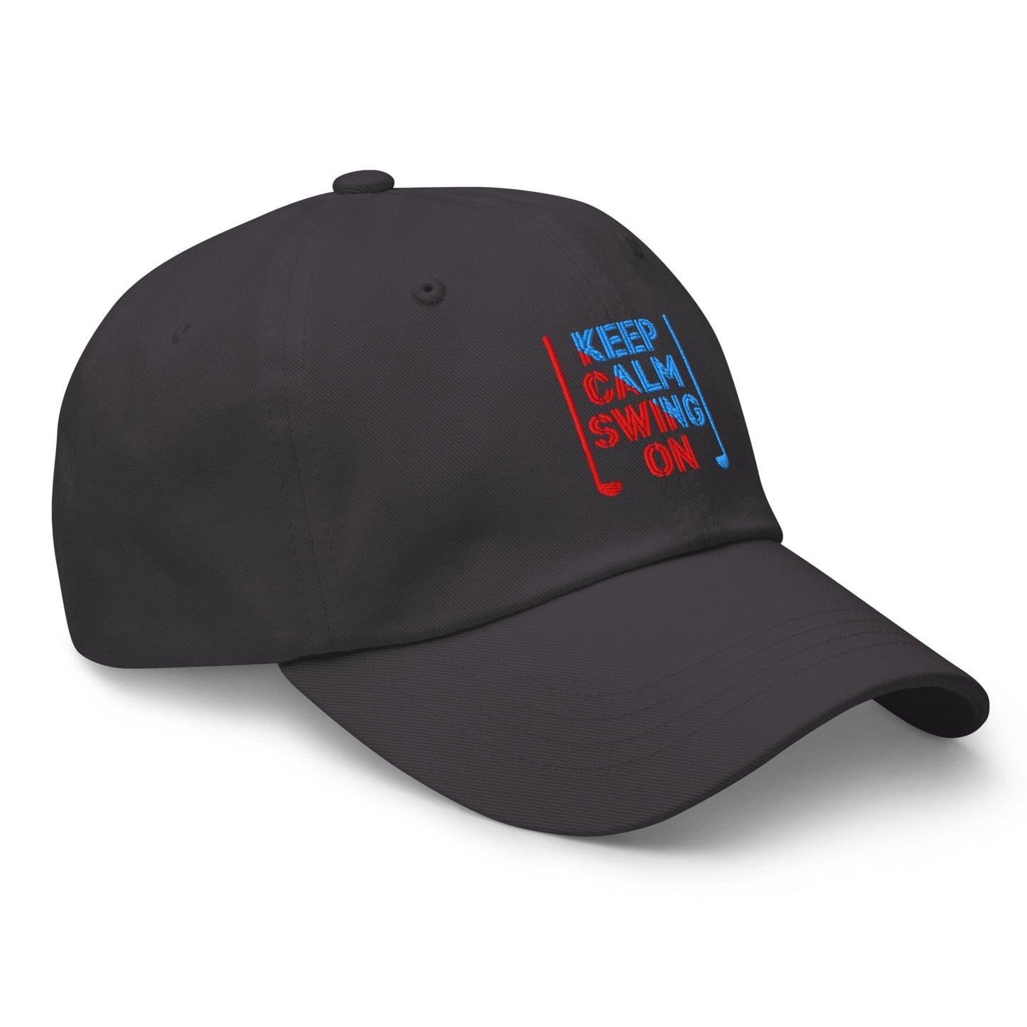 Keep Calm Swing On Embroidered Golf Cap - Funny Golf Tee by Swing Epic