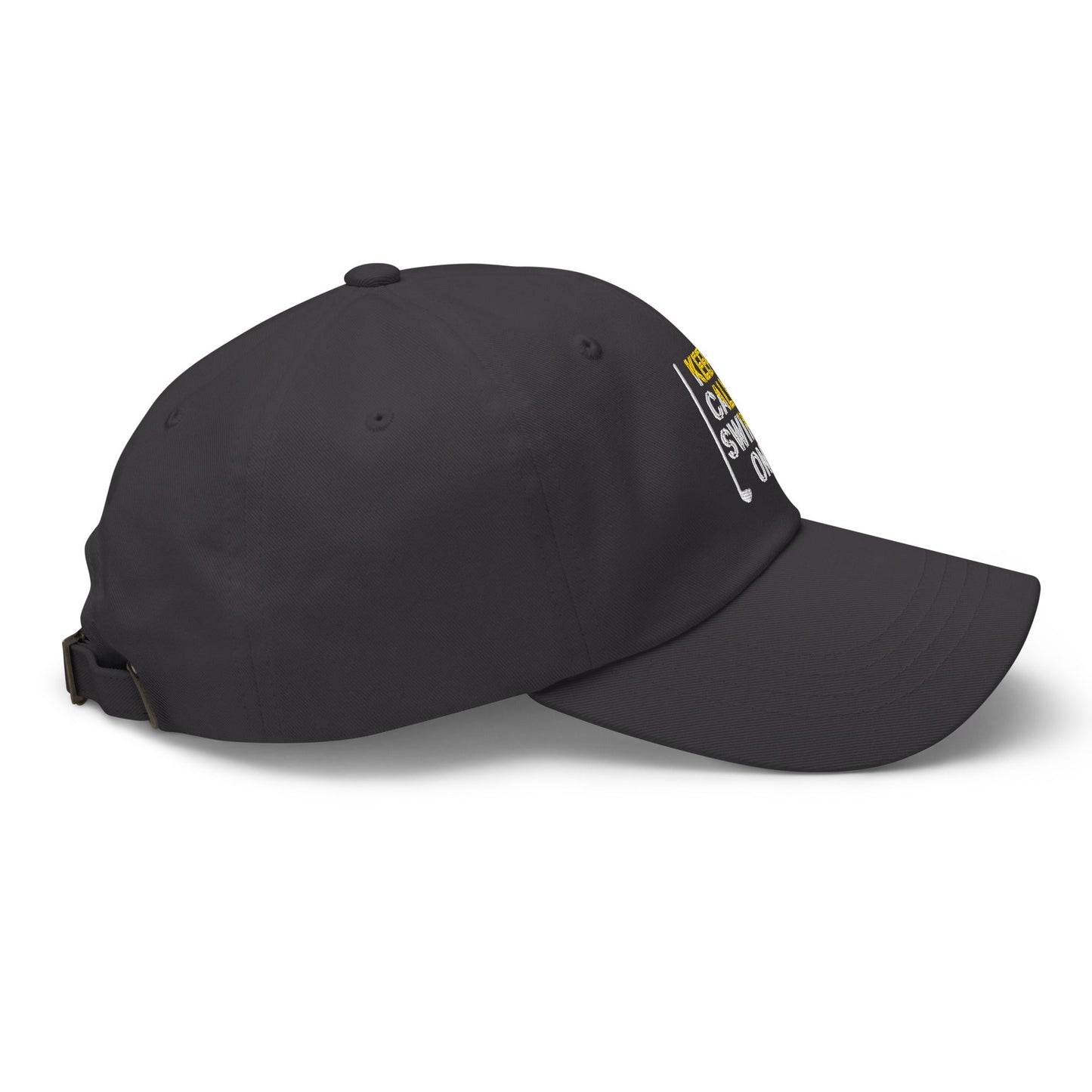 Keep Calm Swing On Embroidered Golf Cap - Funny Golf Tee by Swing Epic