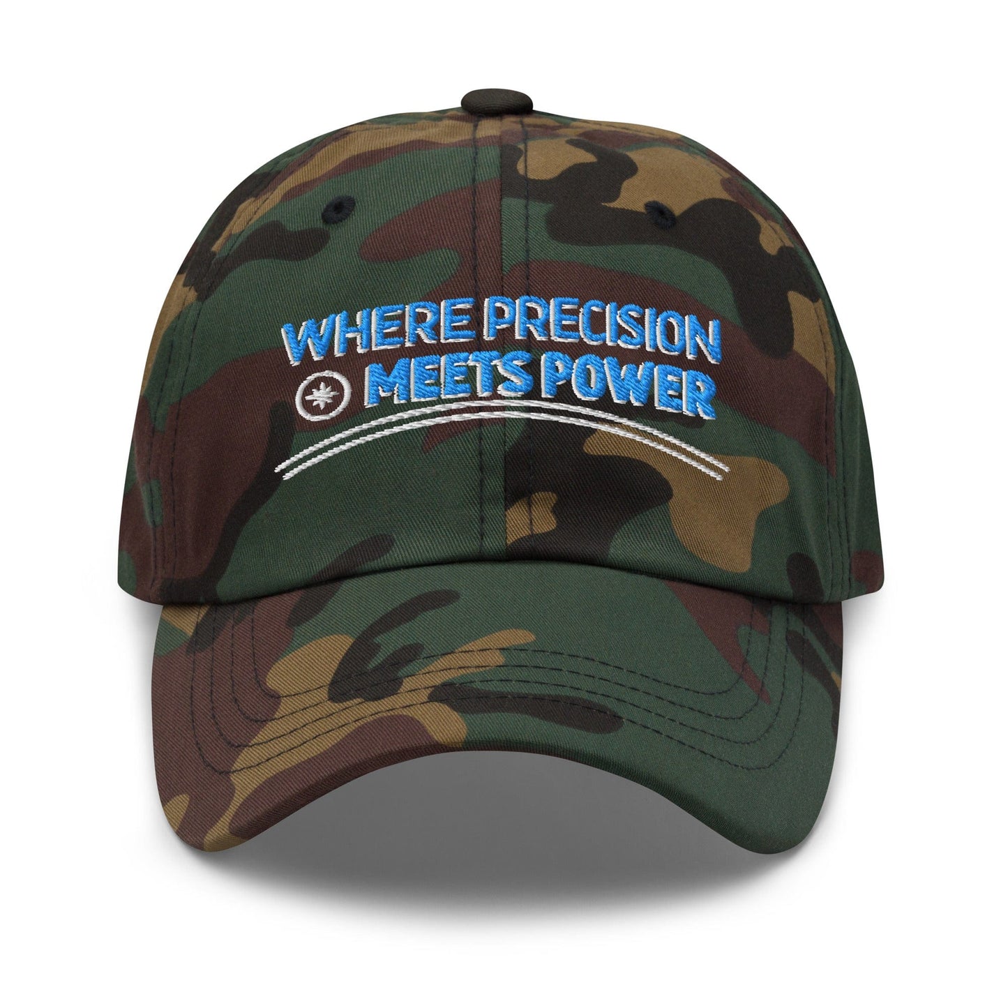 Where Precision Meets Power Embroidered Golf Cap - Funny Golf Tee by Swing Epic